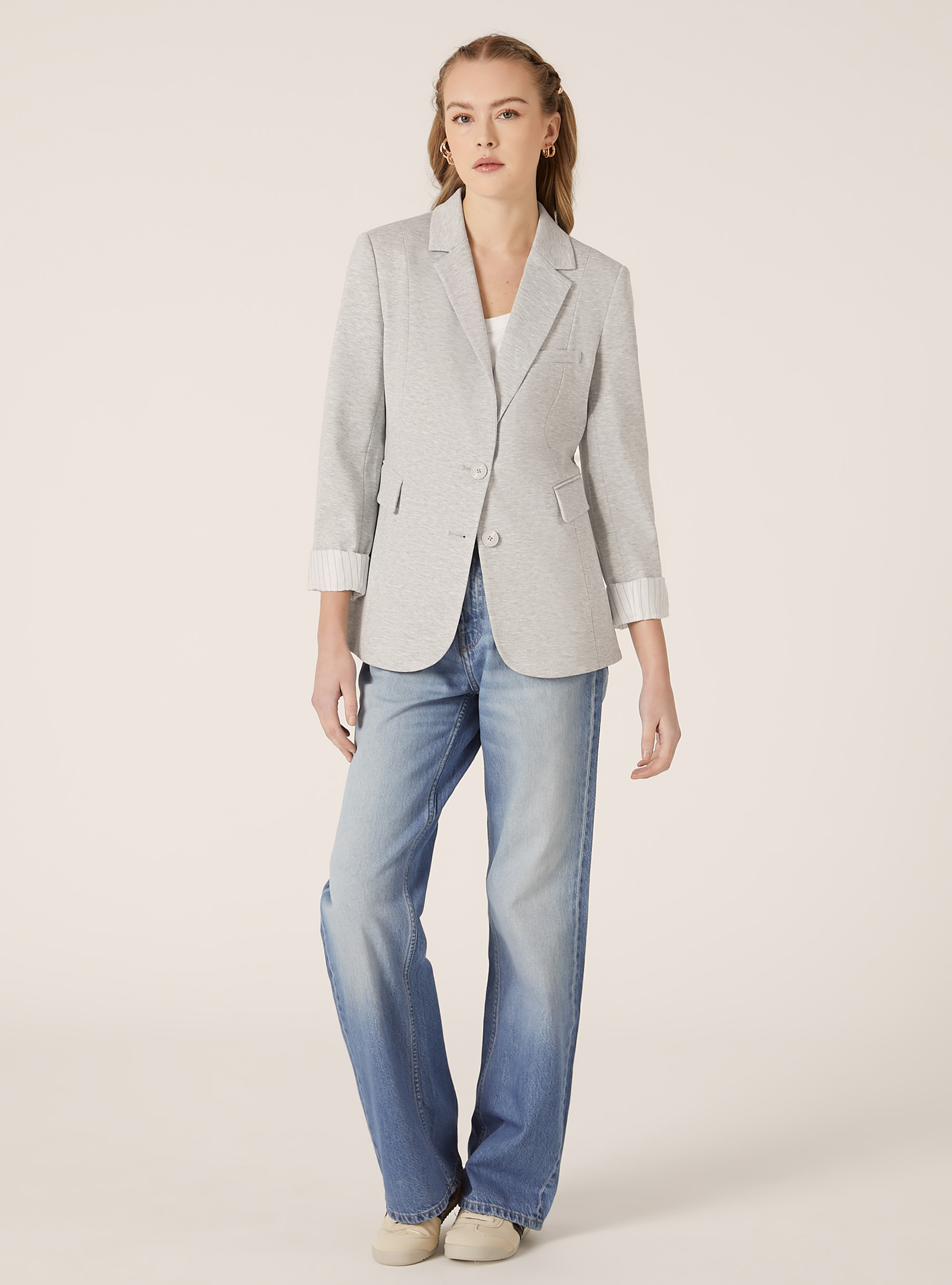 Jersey blazer, MGY3 GREY MEL LIGHT