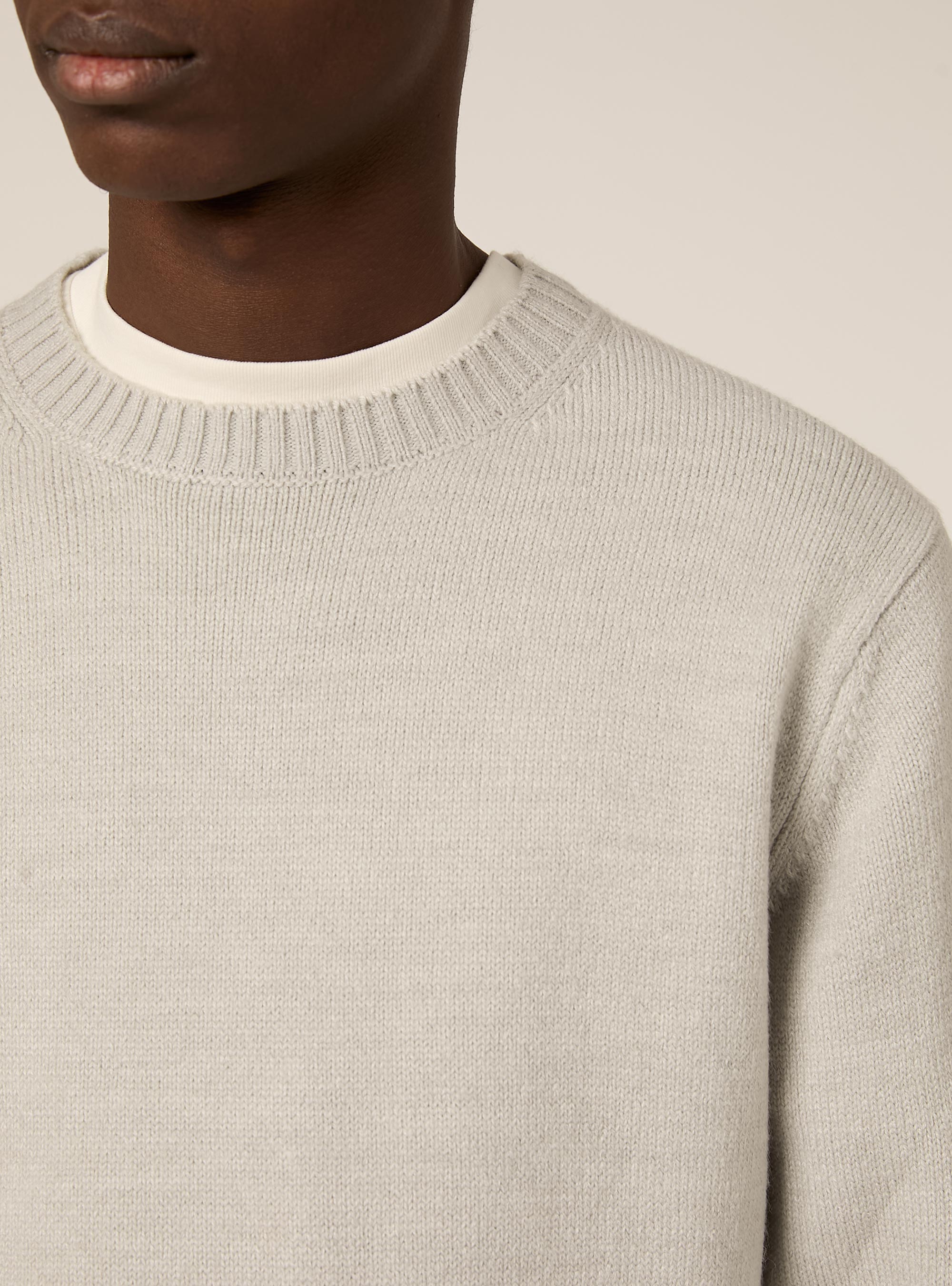 Maglione girocollo, MGY3 GREY MEL LIGHT