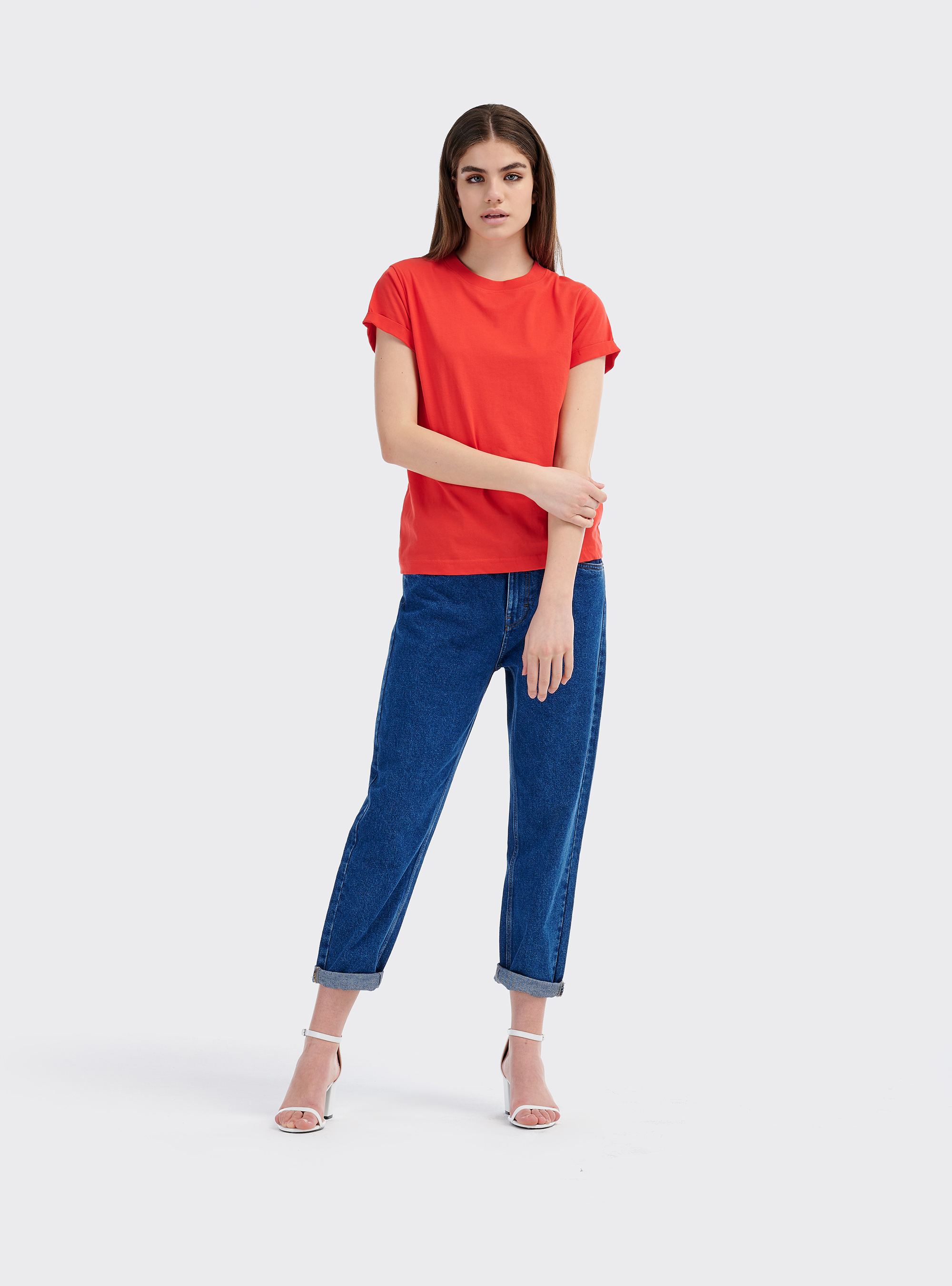 WOOL PRINCE OF WALES  TROUSERS WITH DOUBLE PLEATS, C0045 CORAL