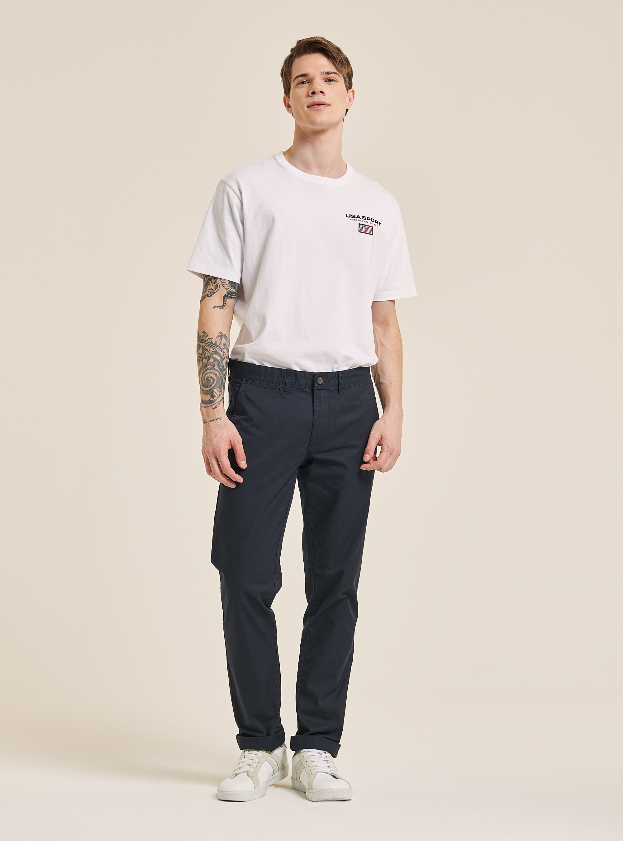 Twill chinos, C2222 NAVY