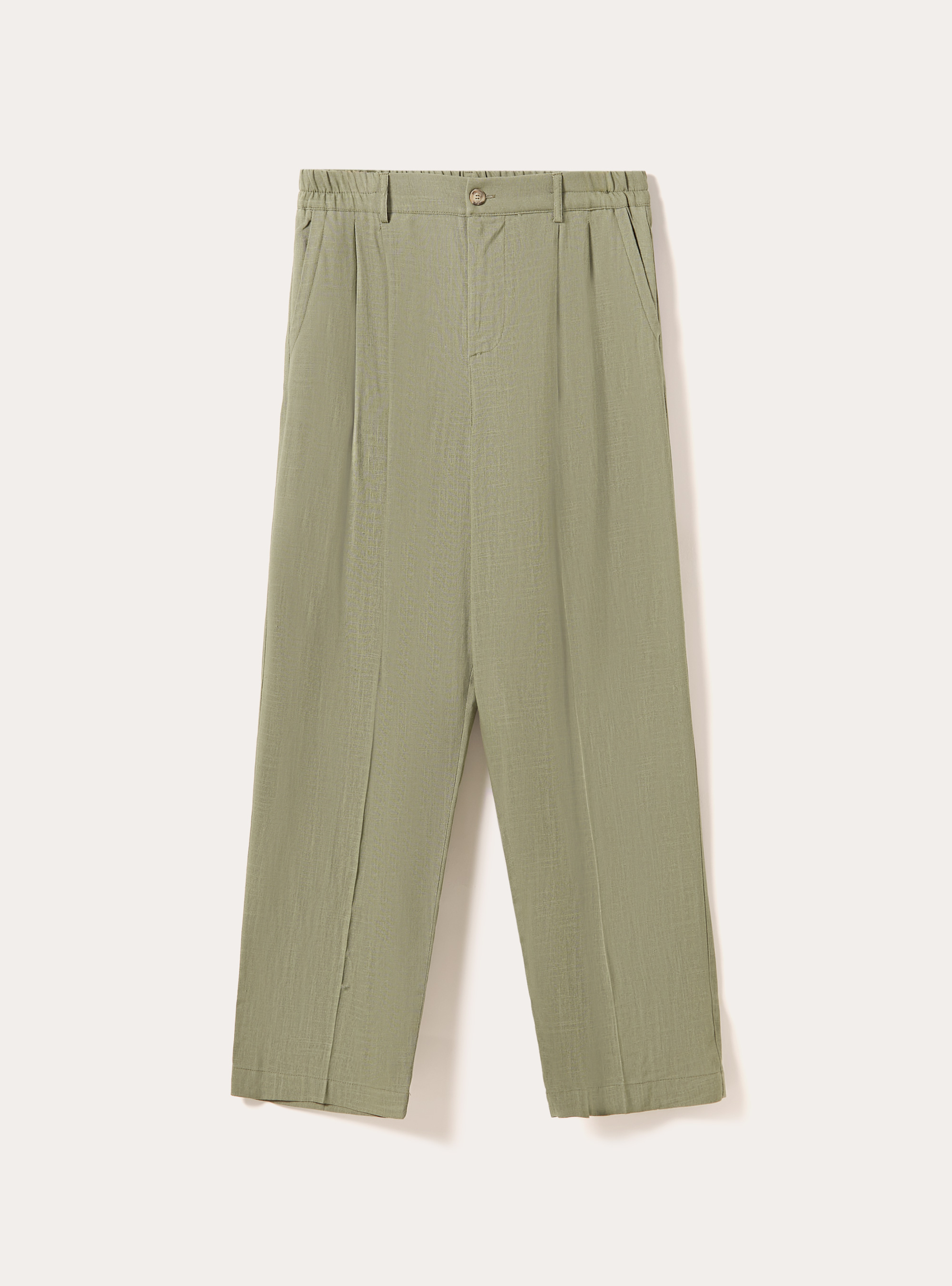 Linen blend wide leg trousers, KY2 KAKY MEDIUM