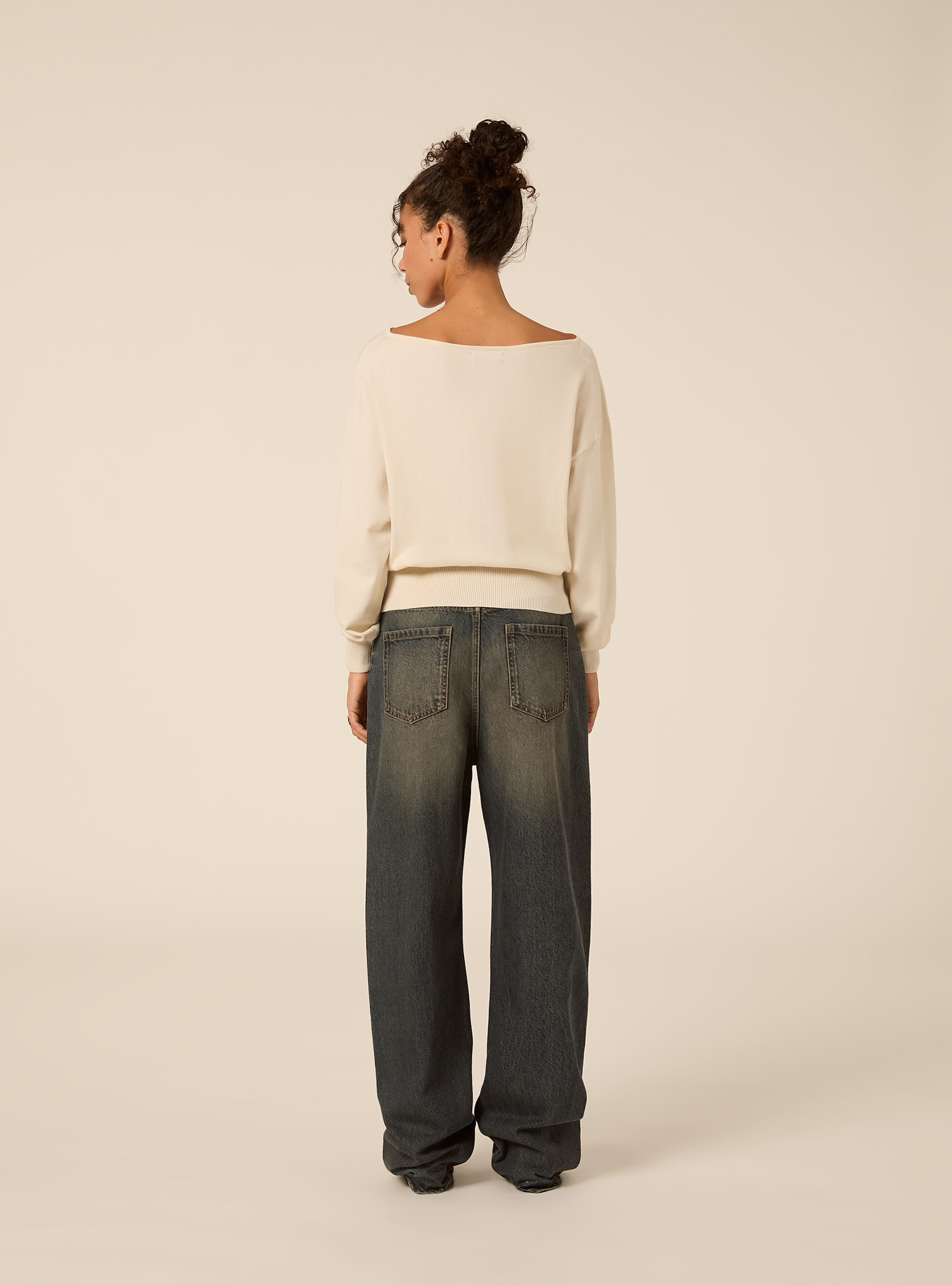 Maglia scollo a barca, MCR2 CREAM MEL MED