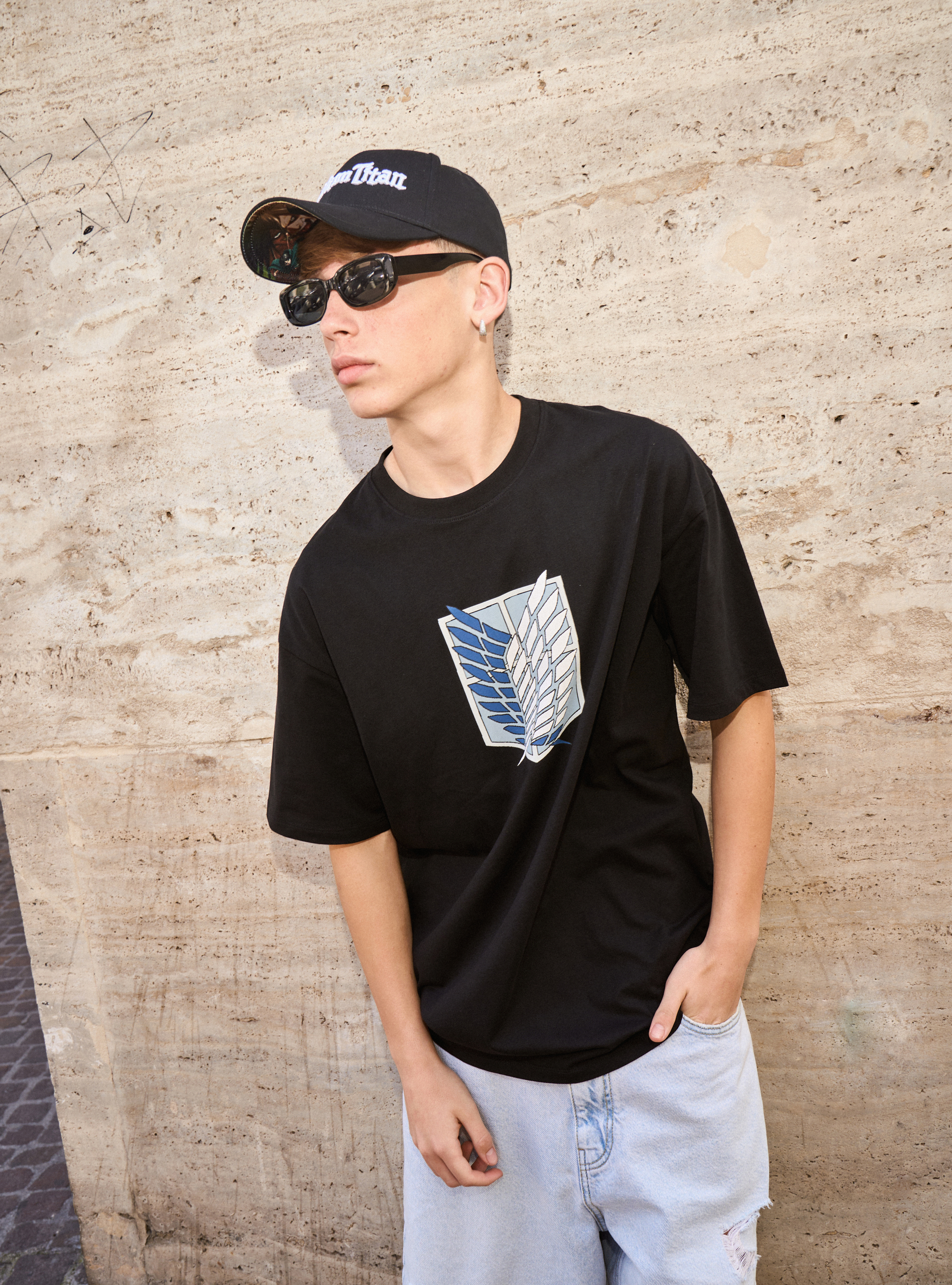 Attack on Titan / Alcott T-shirt, BK1 BLACK