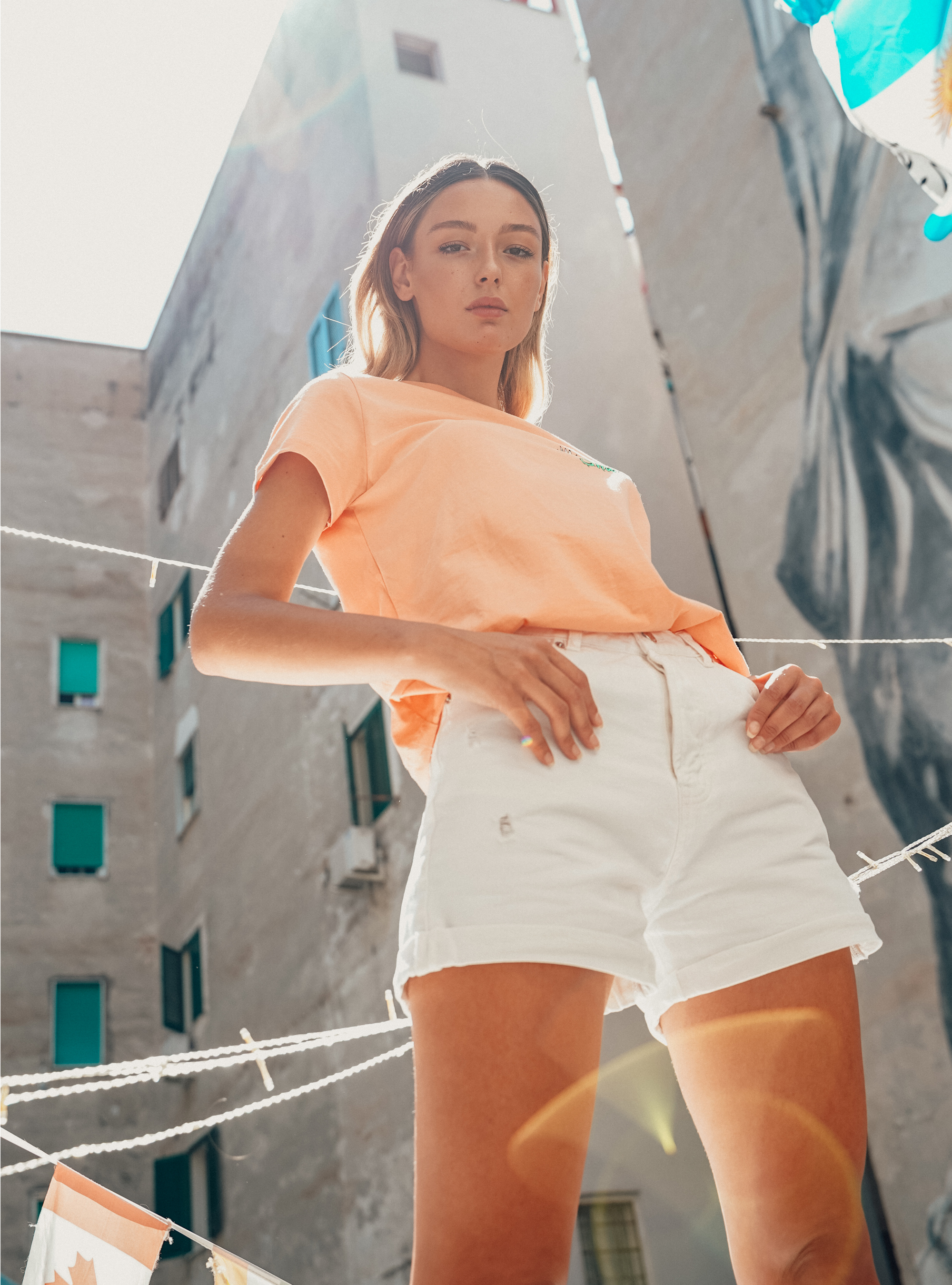 Maglietta con stampa ''Fancy Collection'', OR3 LIGHT ORANGE