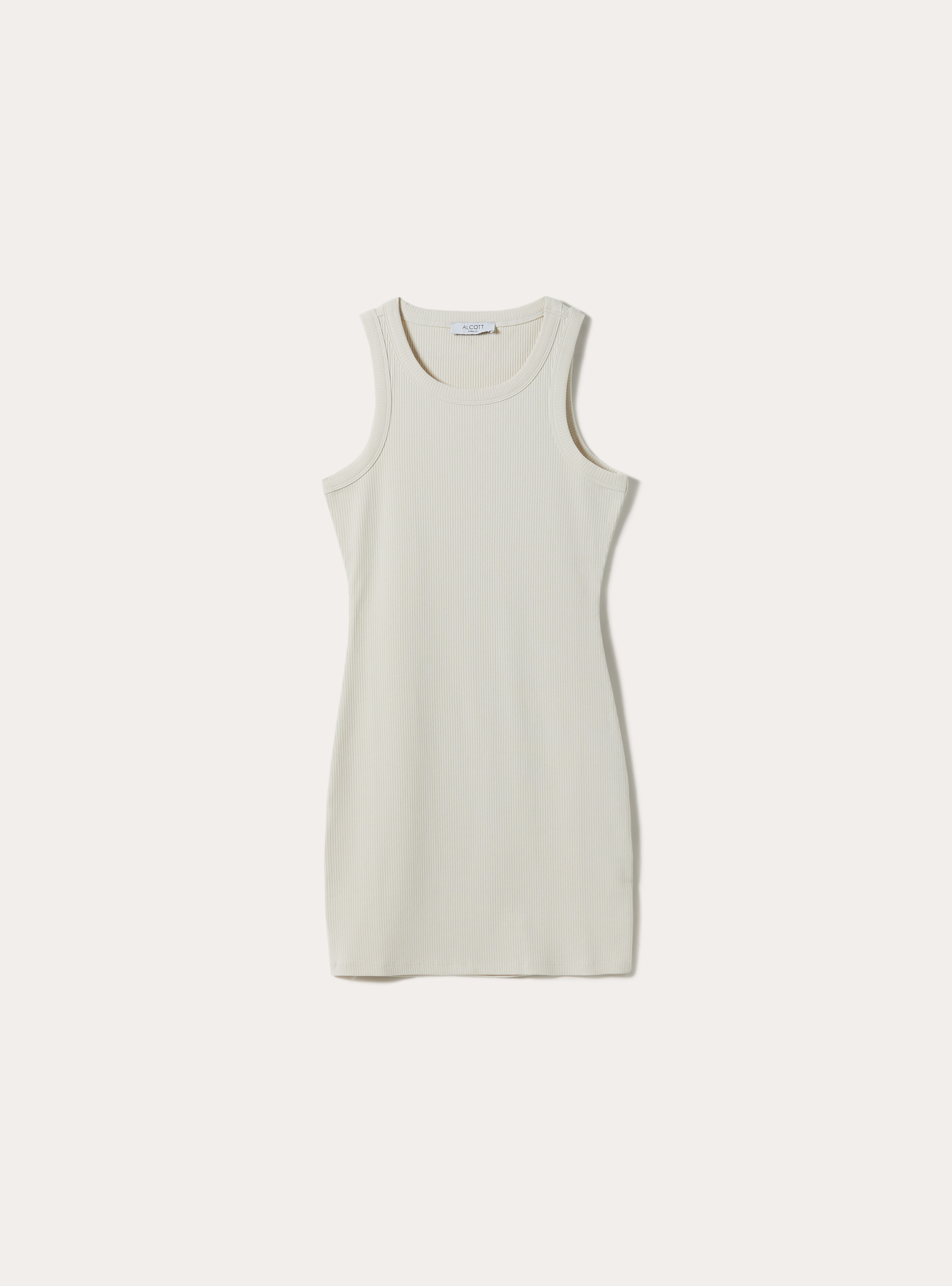 Vestito basic a costine, WH1 OFF WHITE