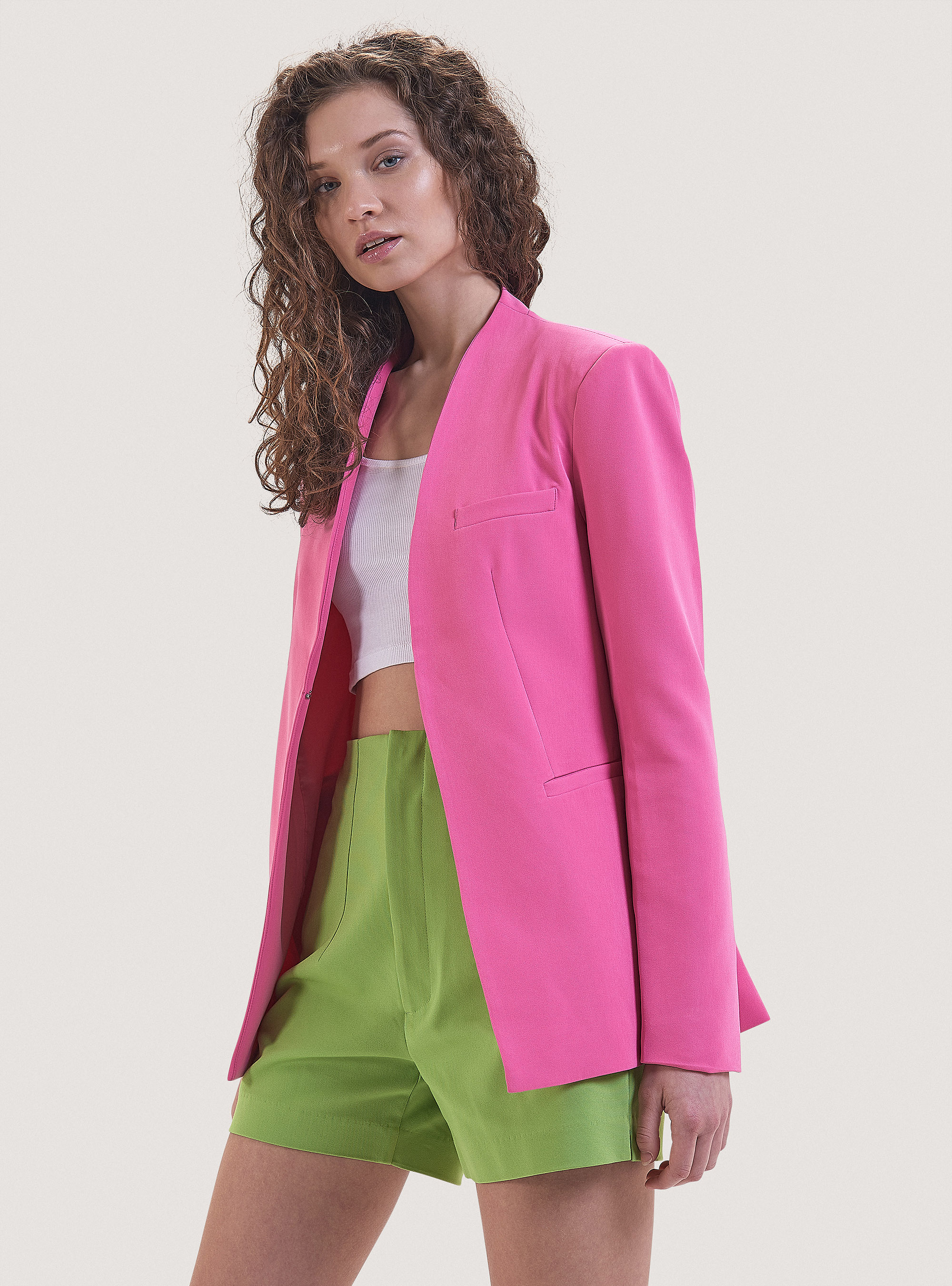 Plain-coloured blazer, FX2 FUXIA MEDIUM
