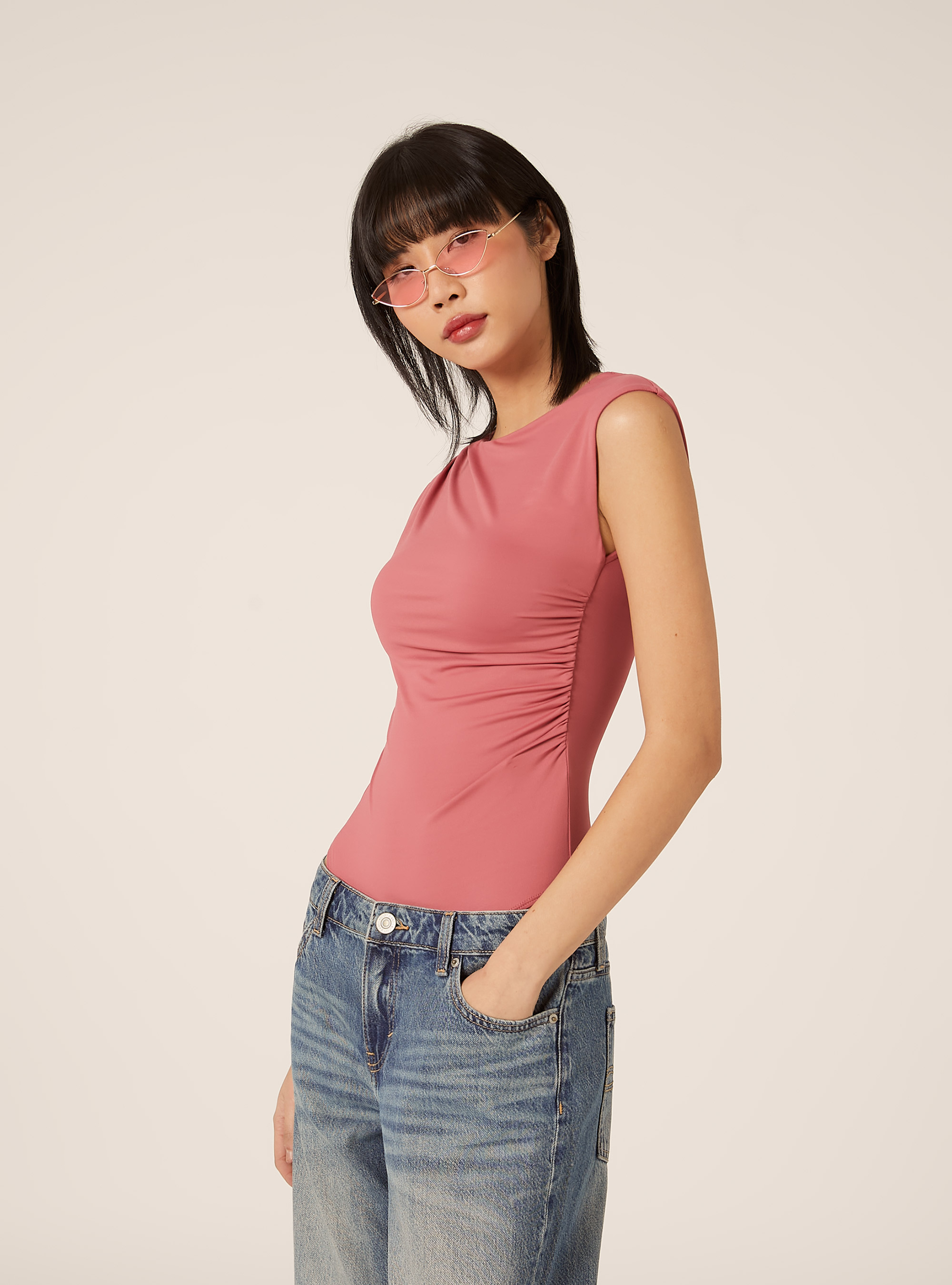 Body effetto arricciato, PK1 PINK DARK