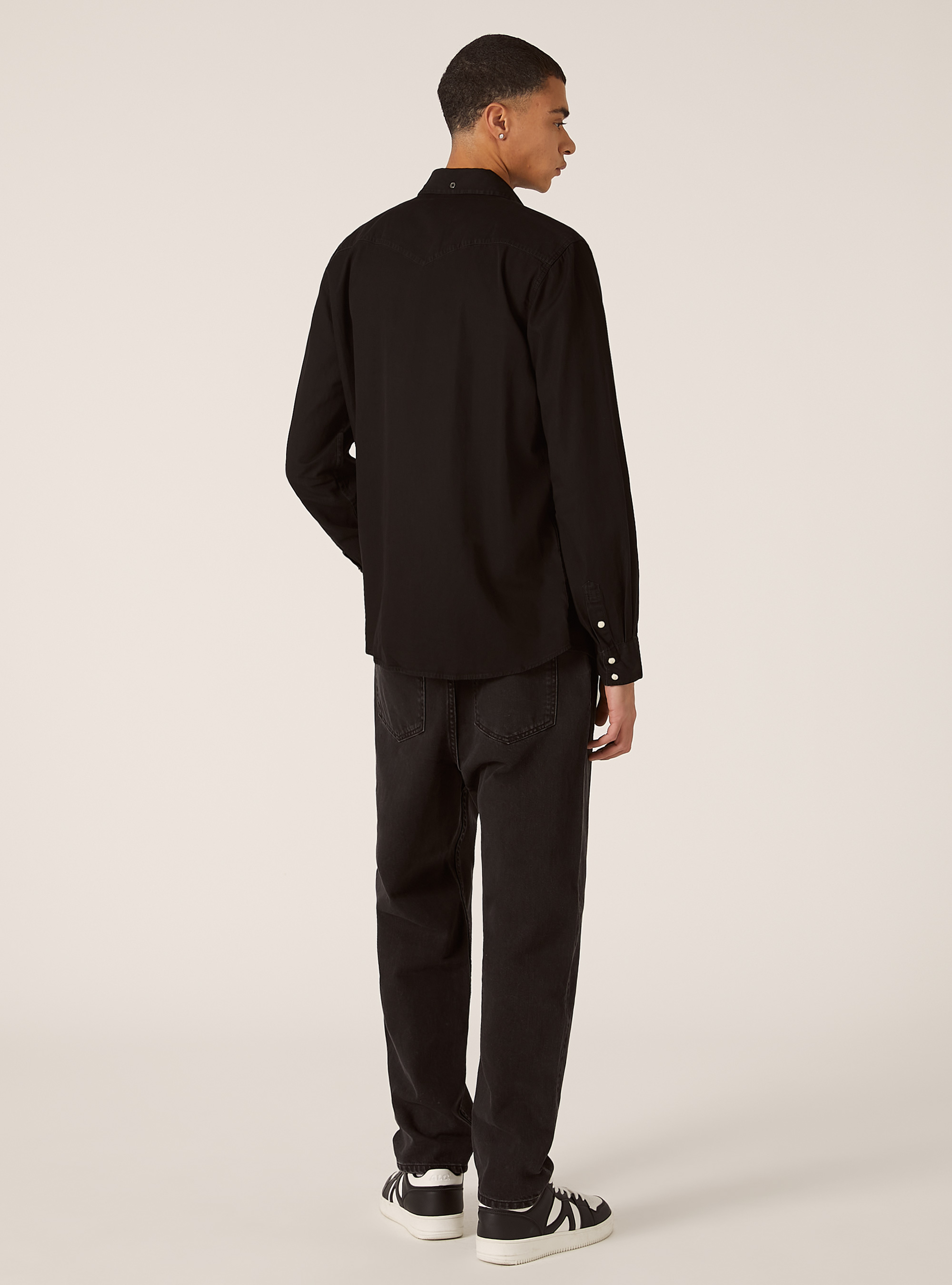 Denim shirt, D000 BLACK