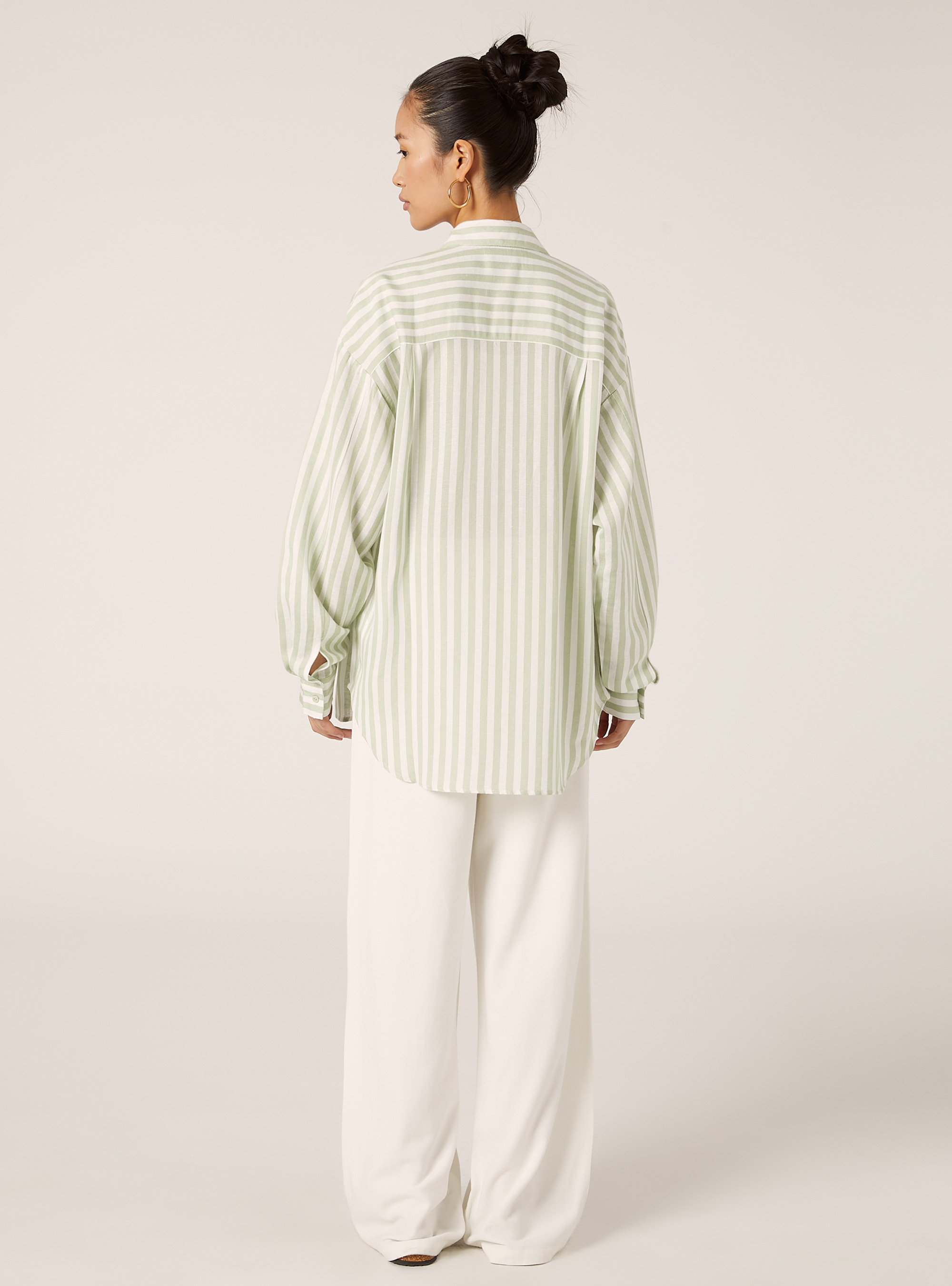 Gestreiftes Hemd aus einer Leinenmischung, KY3 KAKY LIGHT