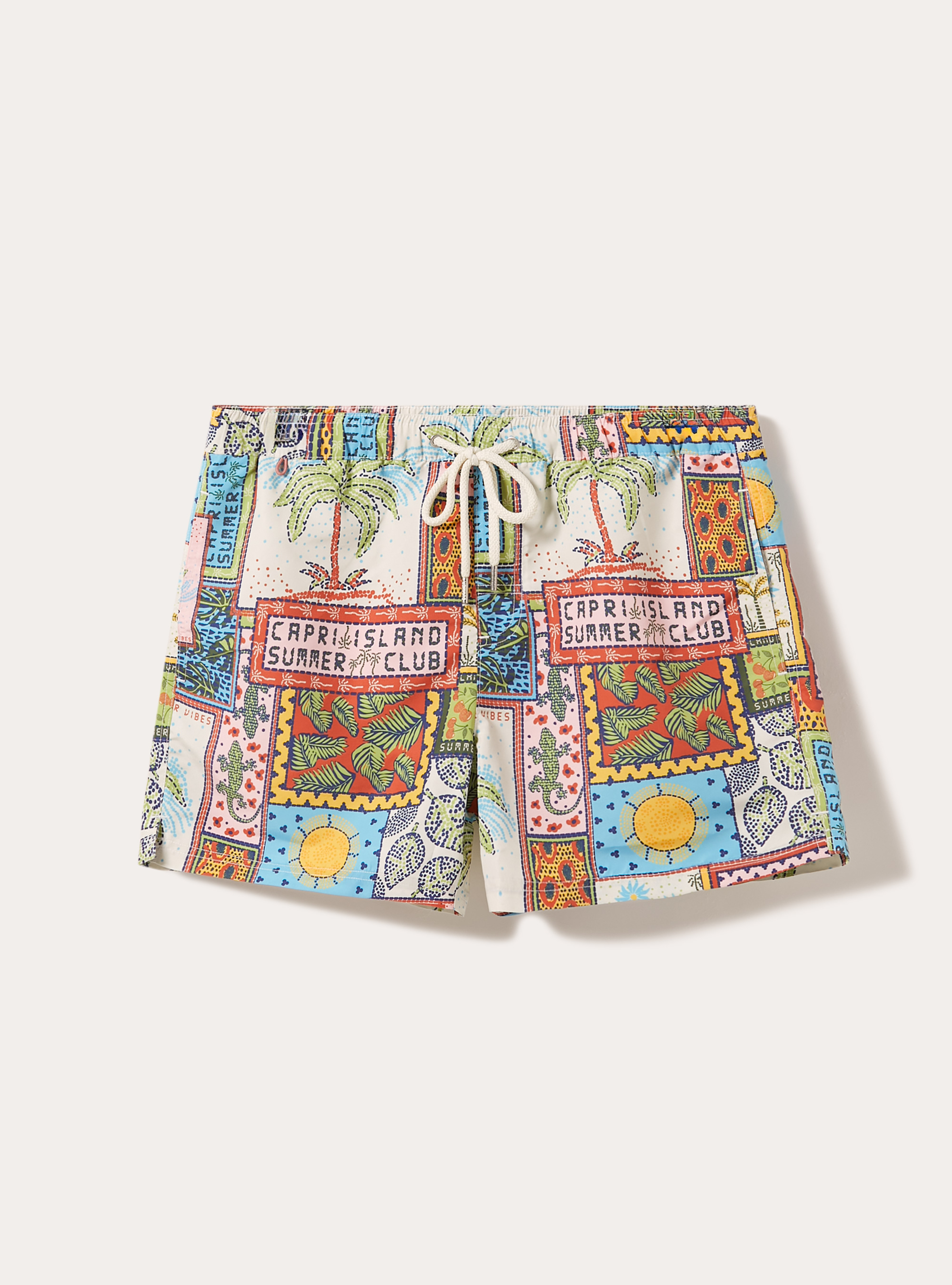 Costume con stampa tropicale, YE2 YELLOW MEDIUM