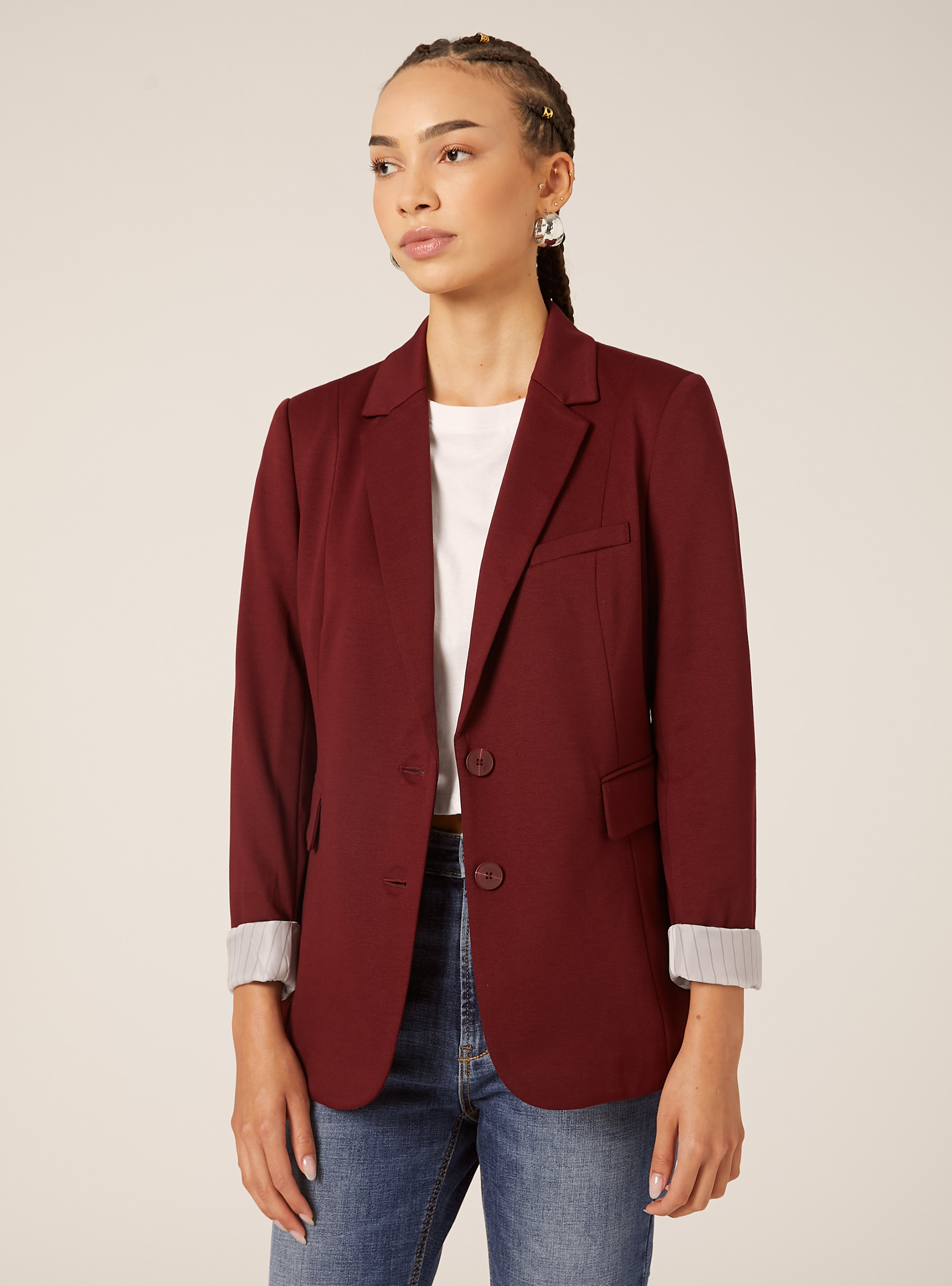 Jersey blazer, BO1 BORDEAUX DARK