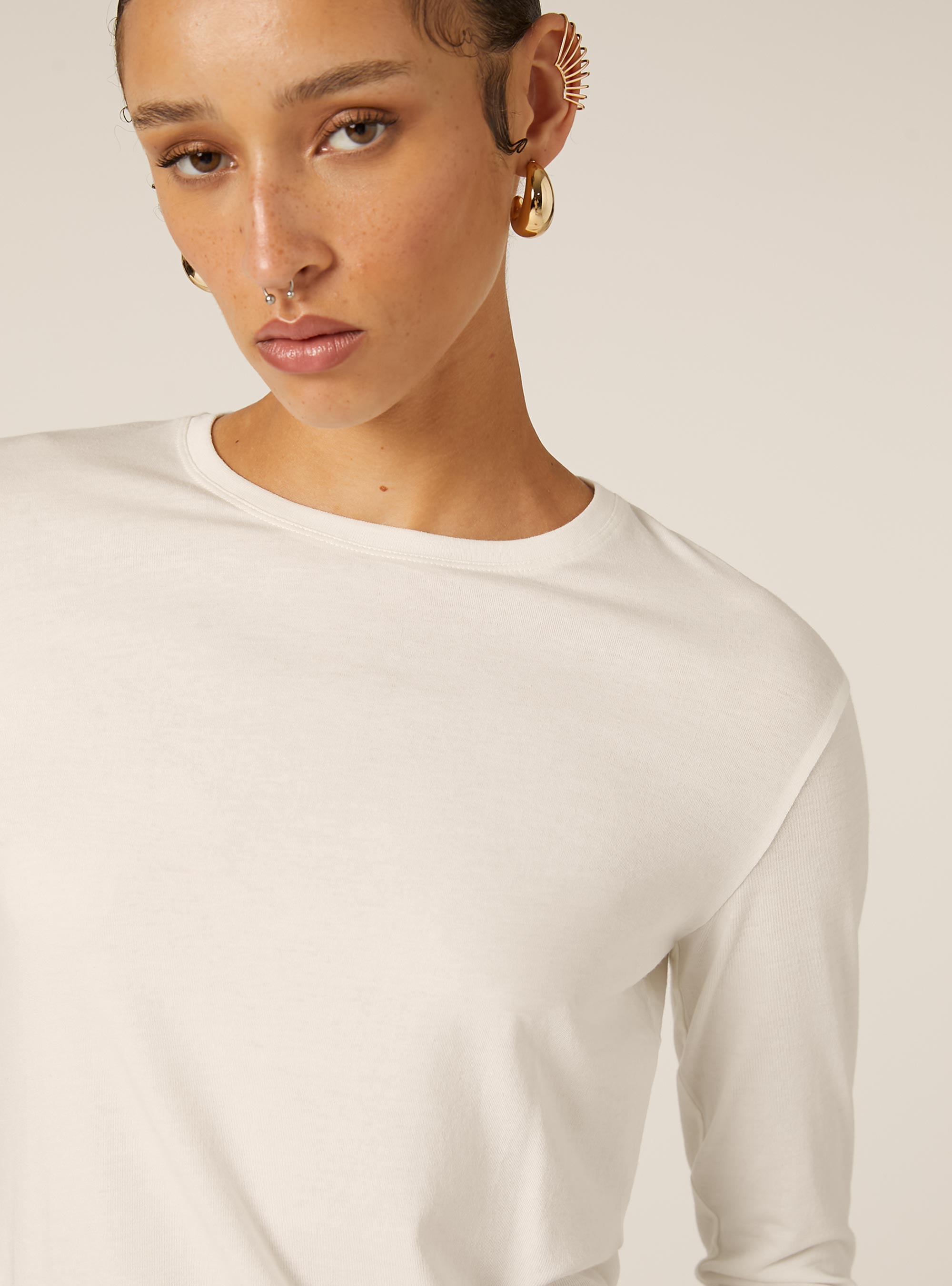 Camiseta básica de manga larga, WH1 OFF WHITE