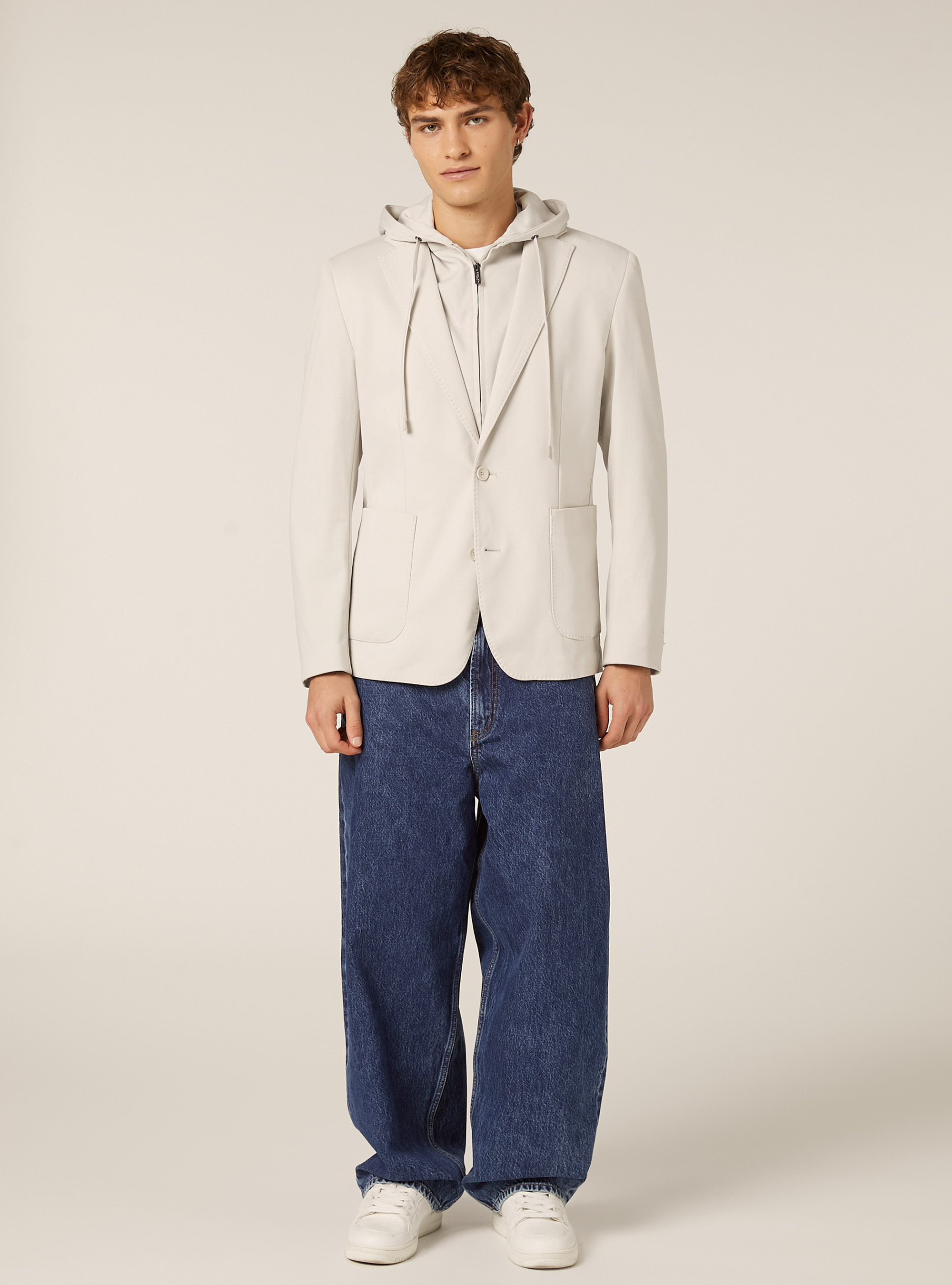 Giacca con cappuccio removibile, CR3 CREAM LIGHT