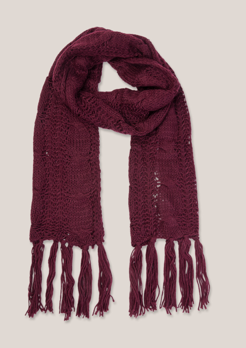 Sciarpa con frange, BORDEAUX