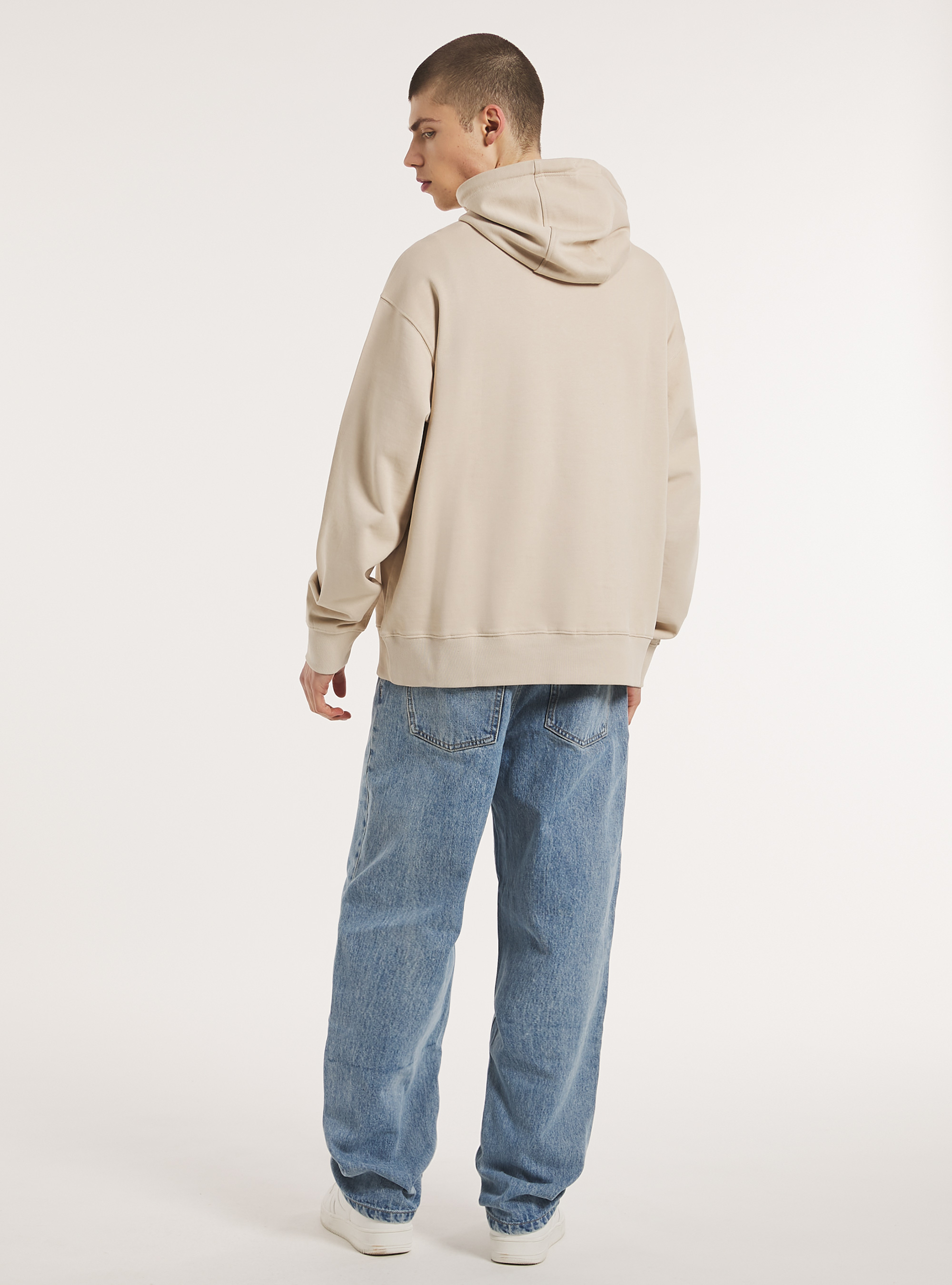 Sweatshirt with hood and pouch pocket, BG3 BEIGE LIGHT