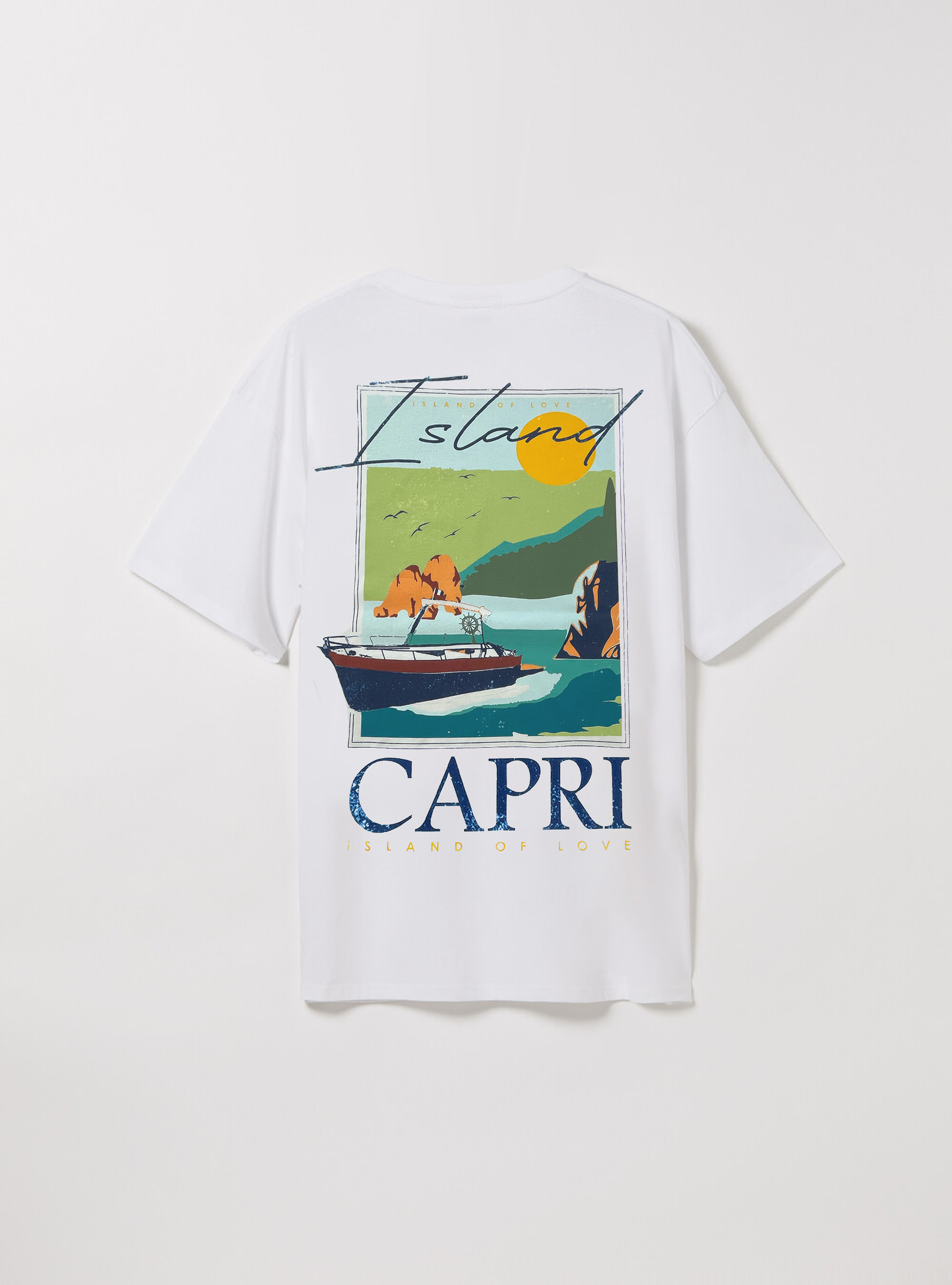 T-shirt con stampa capri, WH2 WHITE