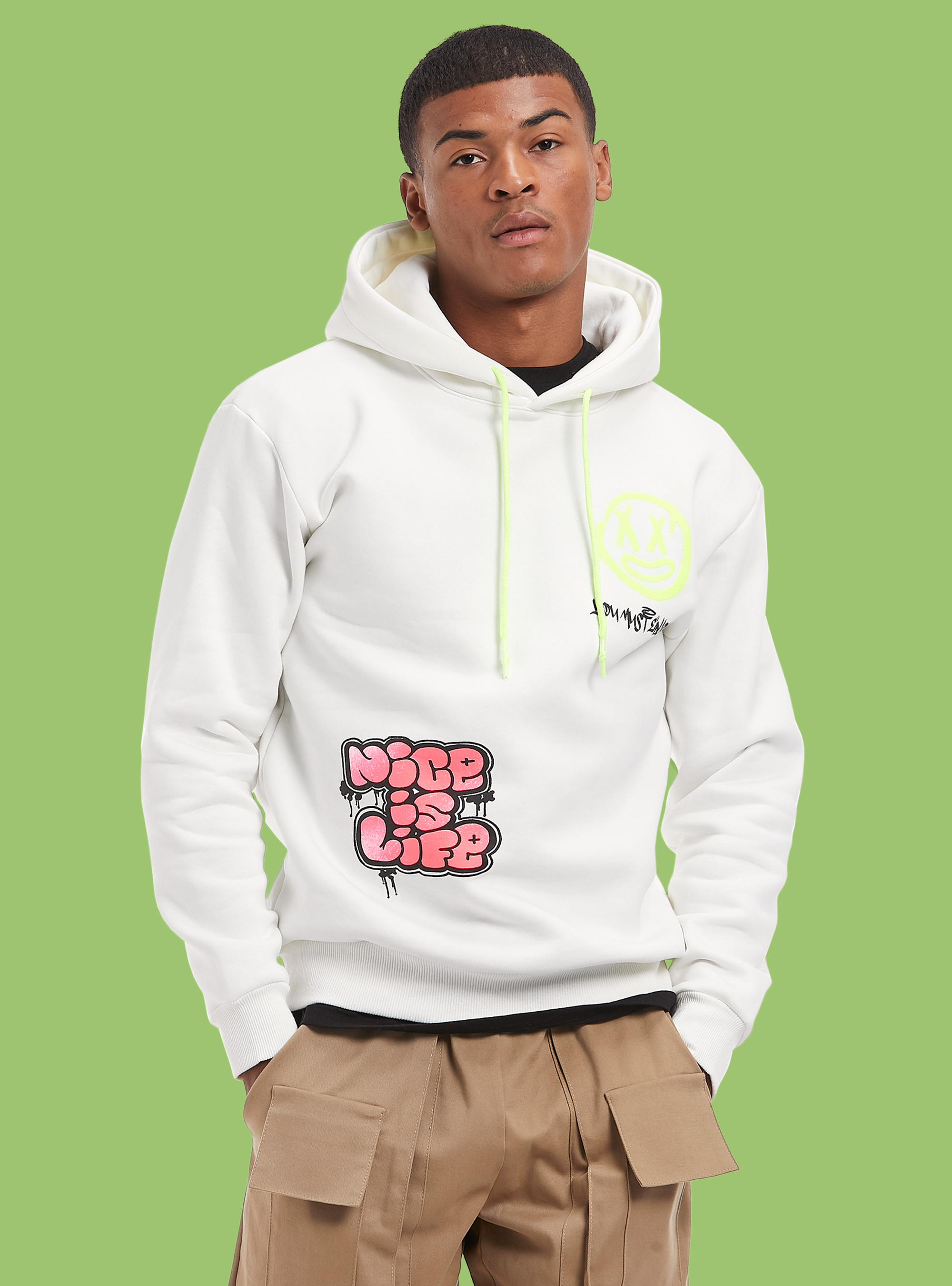 Felpa con stampa Smile Collection, WH2 WHITE