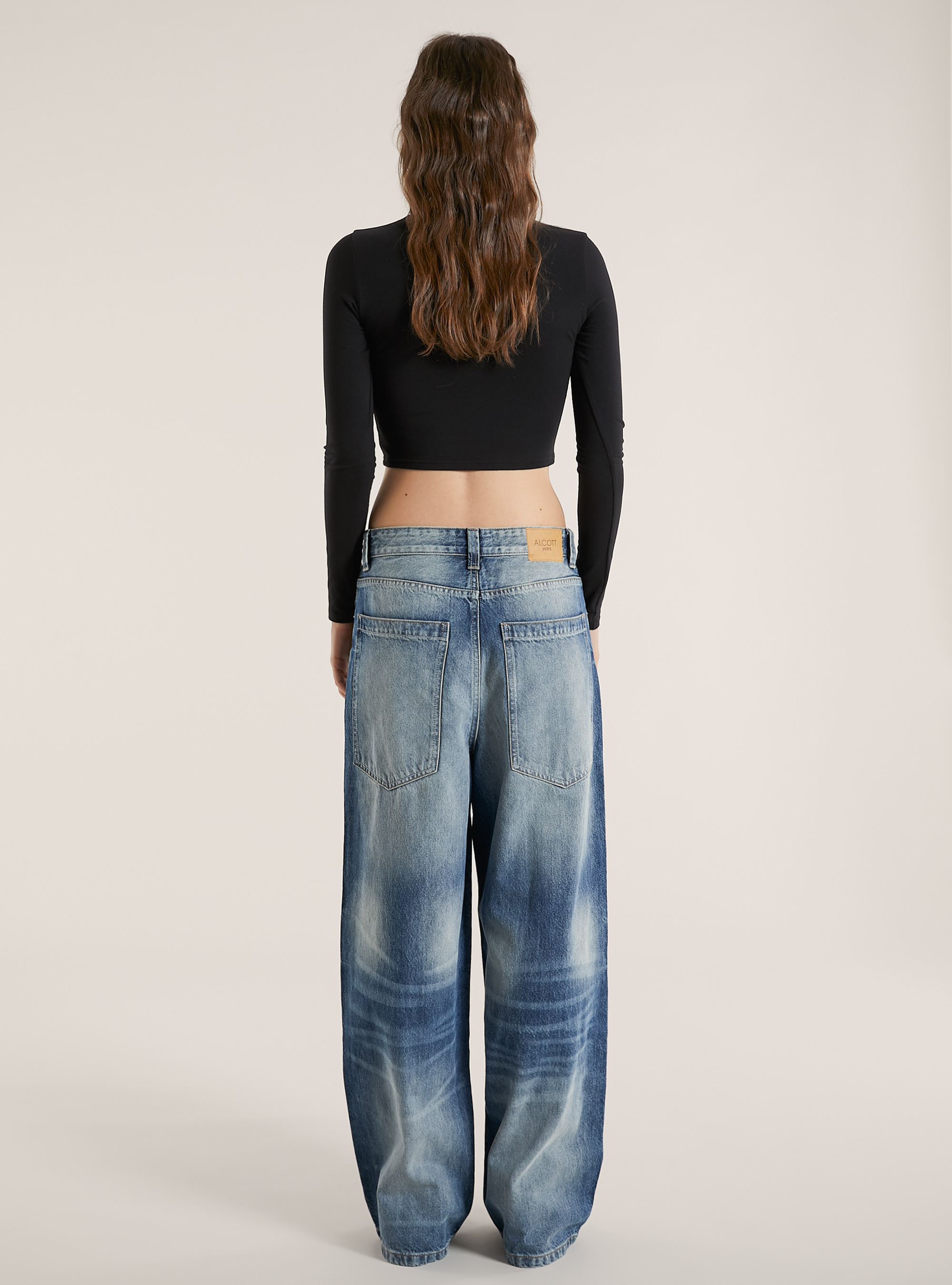 Jeans super baggy fit, D004 MEDIUM LIGHT BLUE