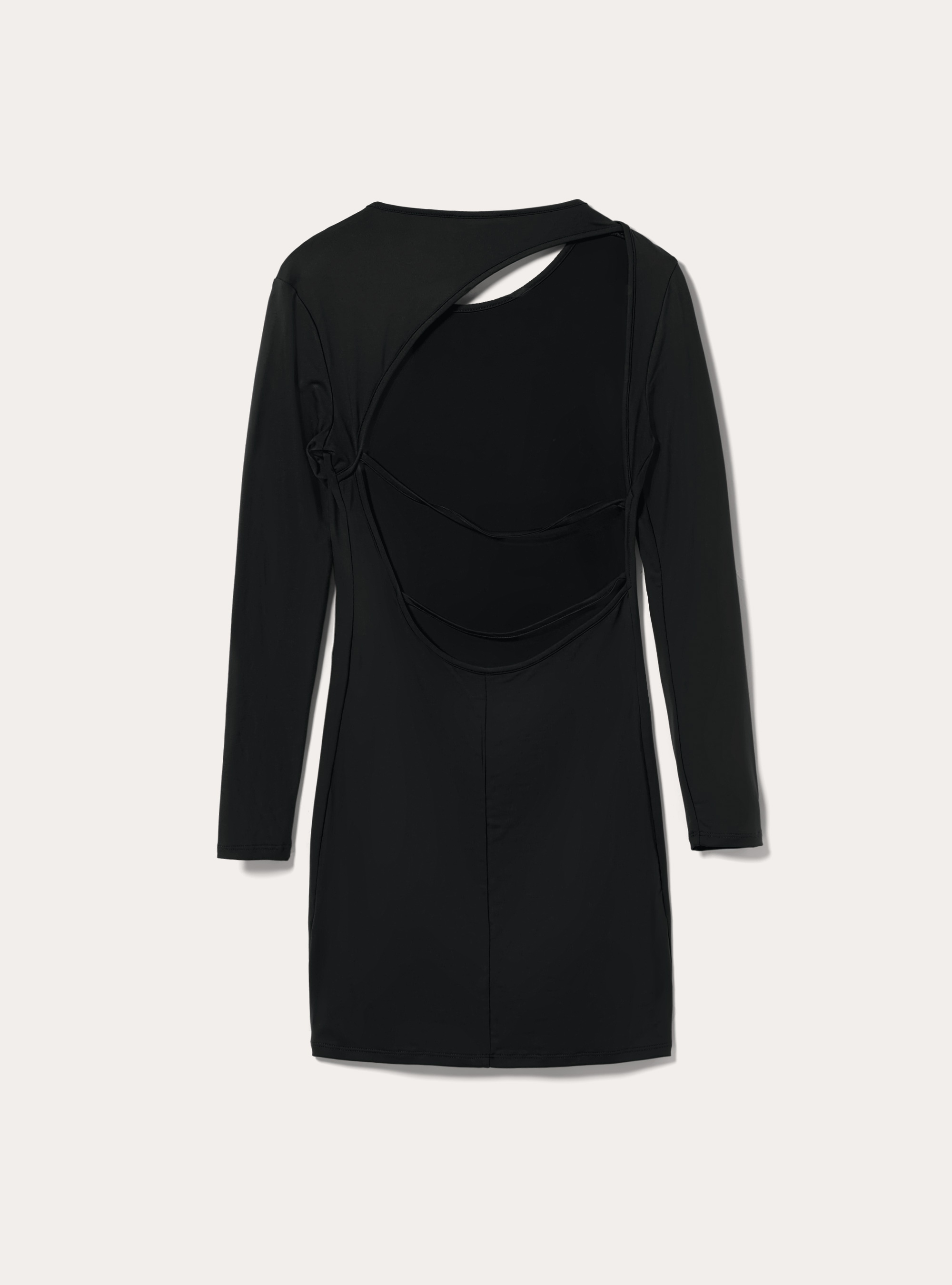 Long-sleeved dress with open back, BK1 BLACK