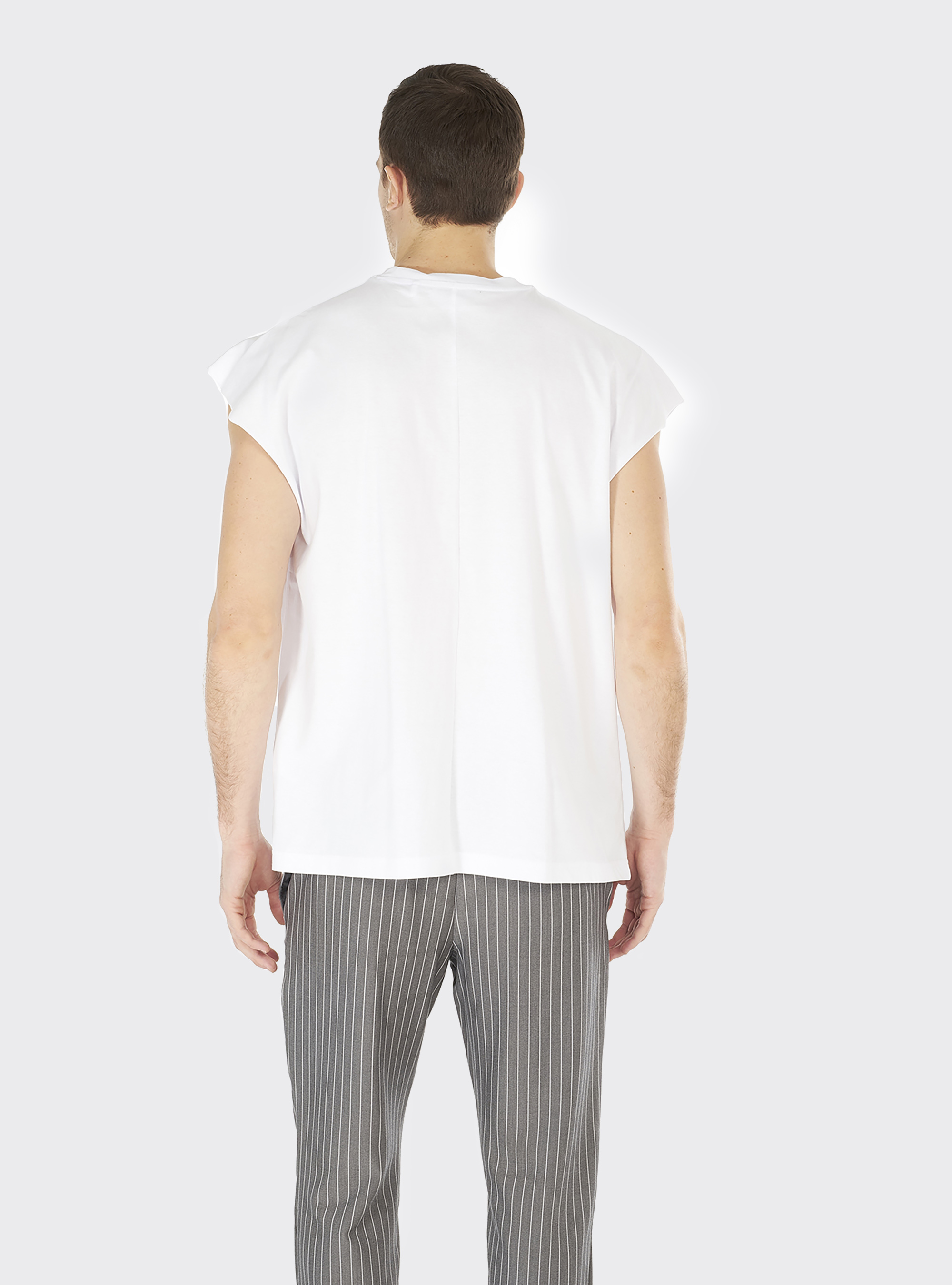 Tanktop mit breiten Schultern aus reiner Baumwolle, C099 WHITE