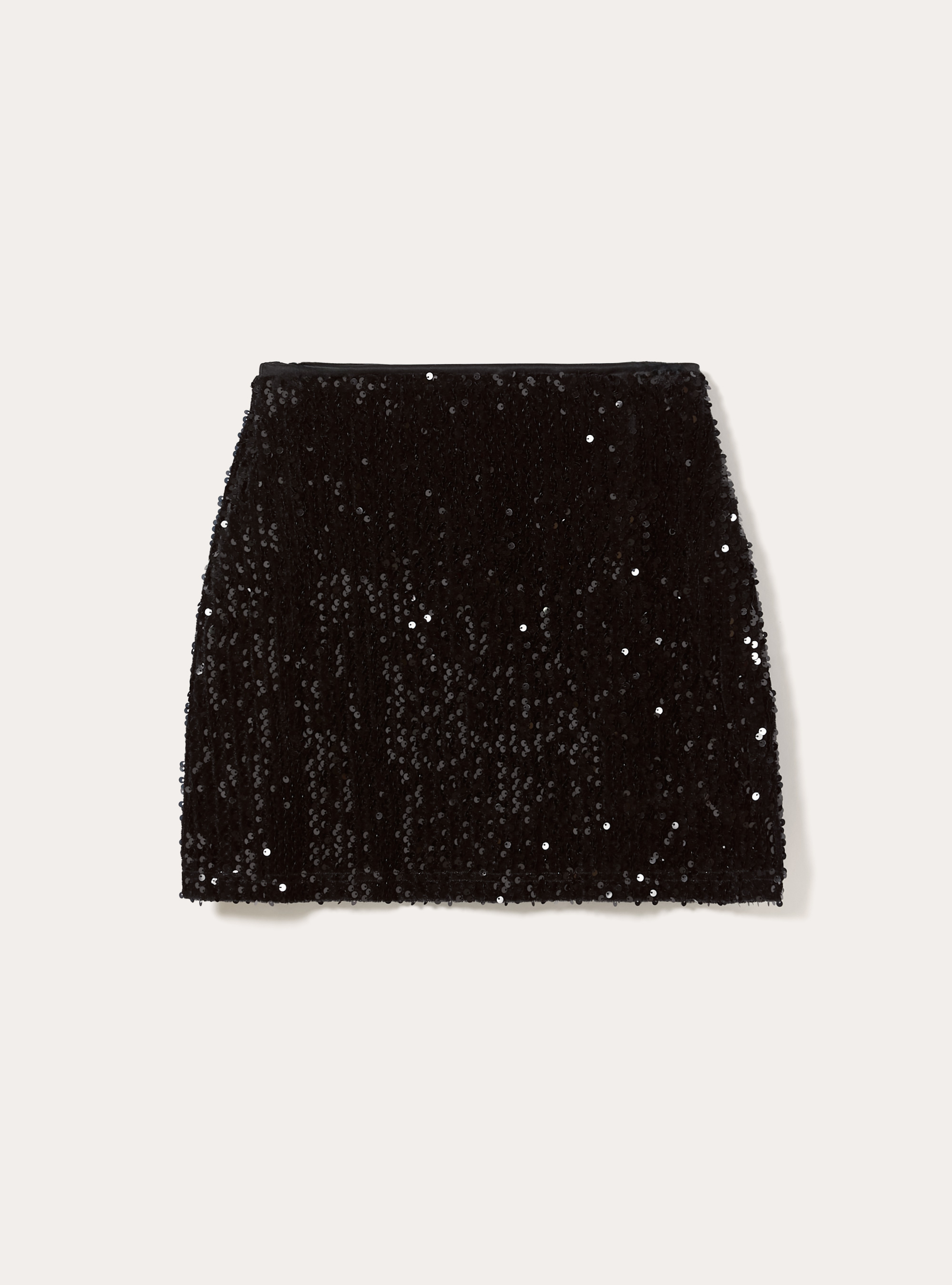 Gonna mini in paillettes, BK1 BLACK