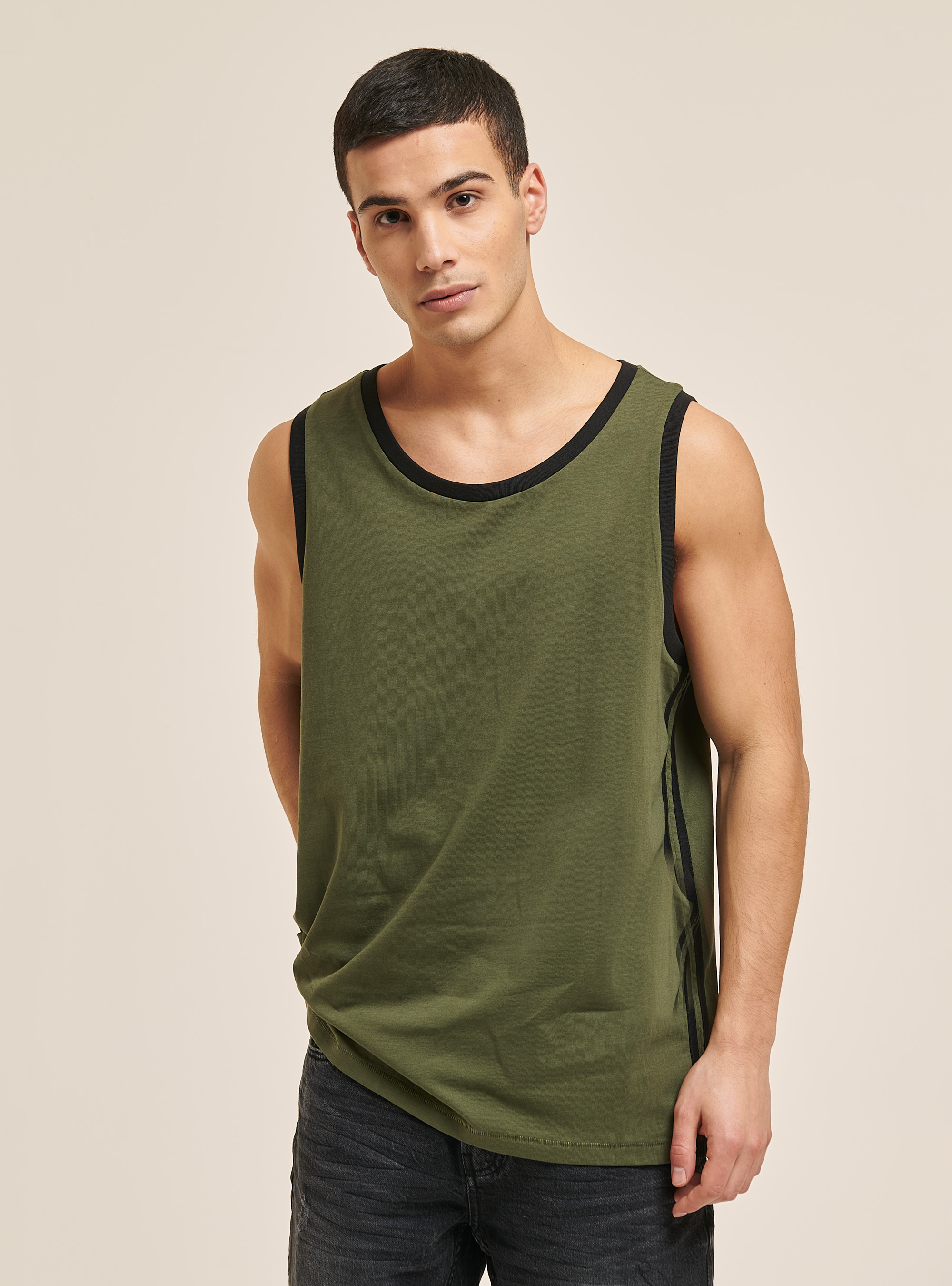 Basic cotton tank top, C5587 KAKY