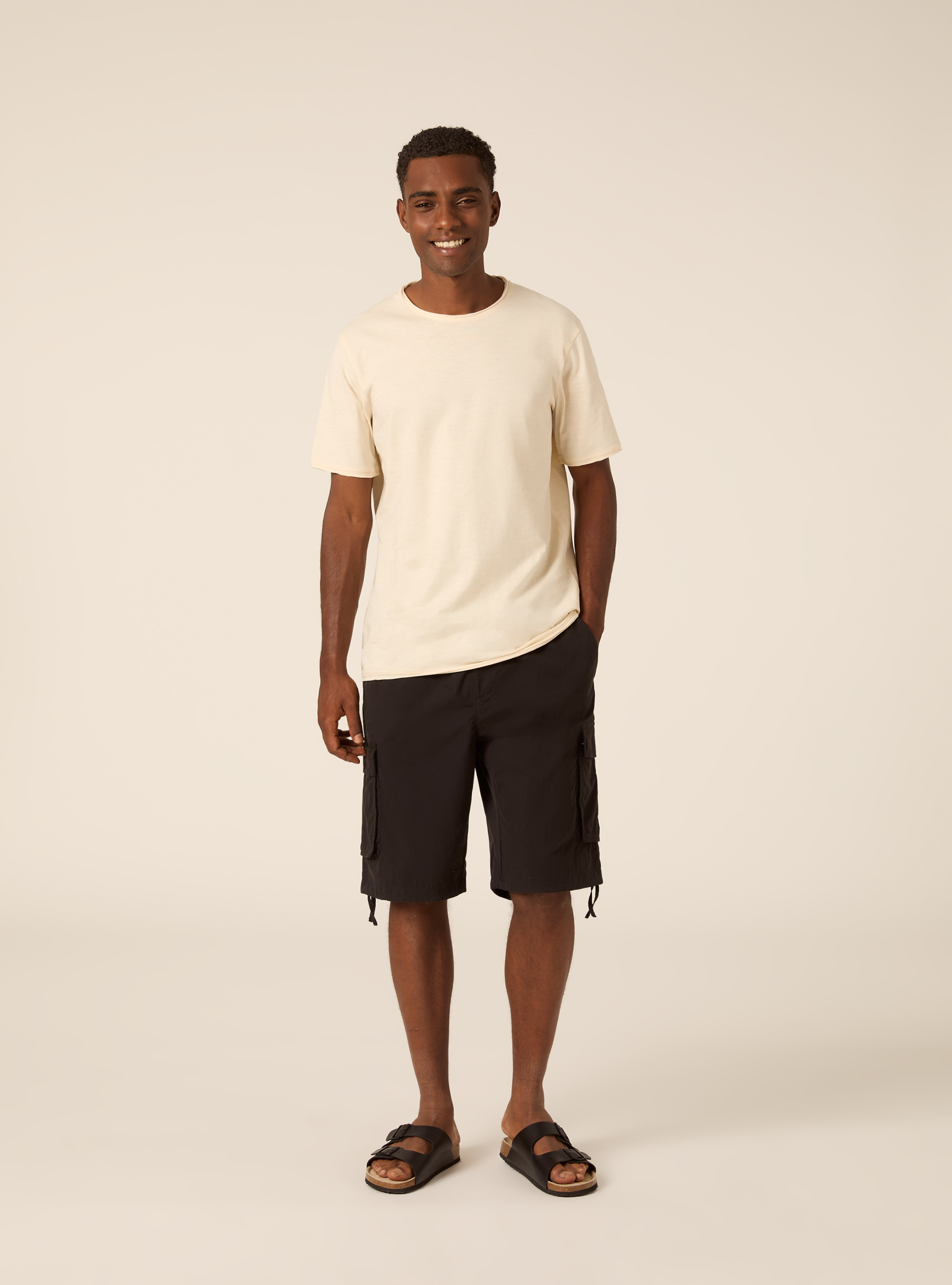 T-shirt slub tinta unita, CR3 CREAM LIGHT