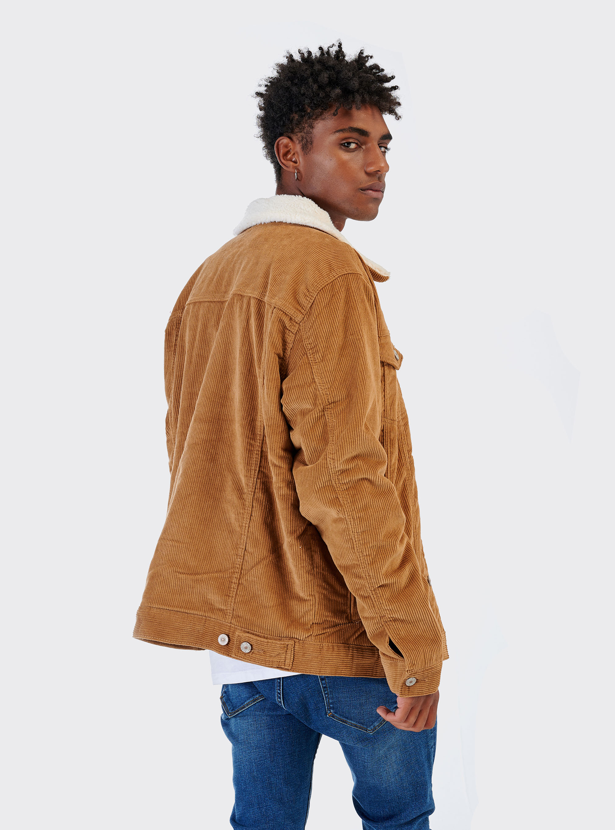 Giubbotto in vellutto con pelliccia, SENAPE