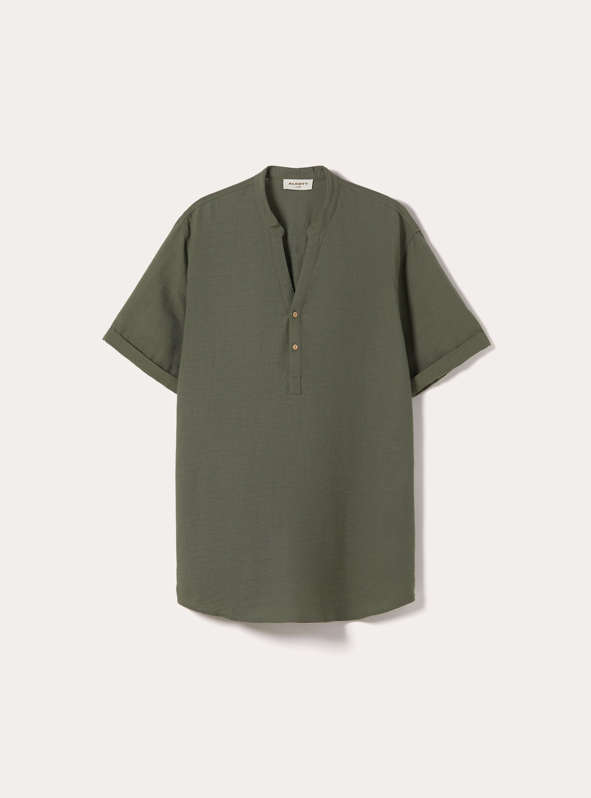 Mandarin collar shirt, KY2 KAKY MEDIUM