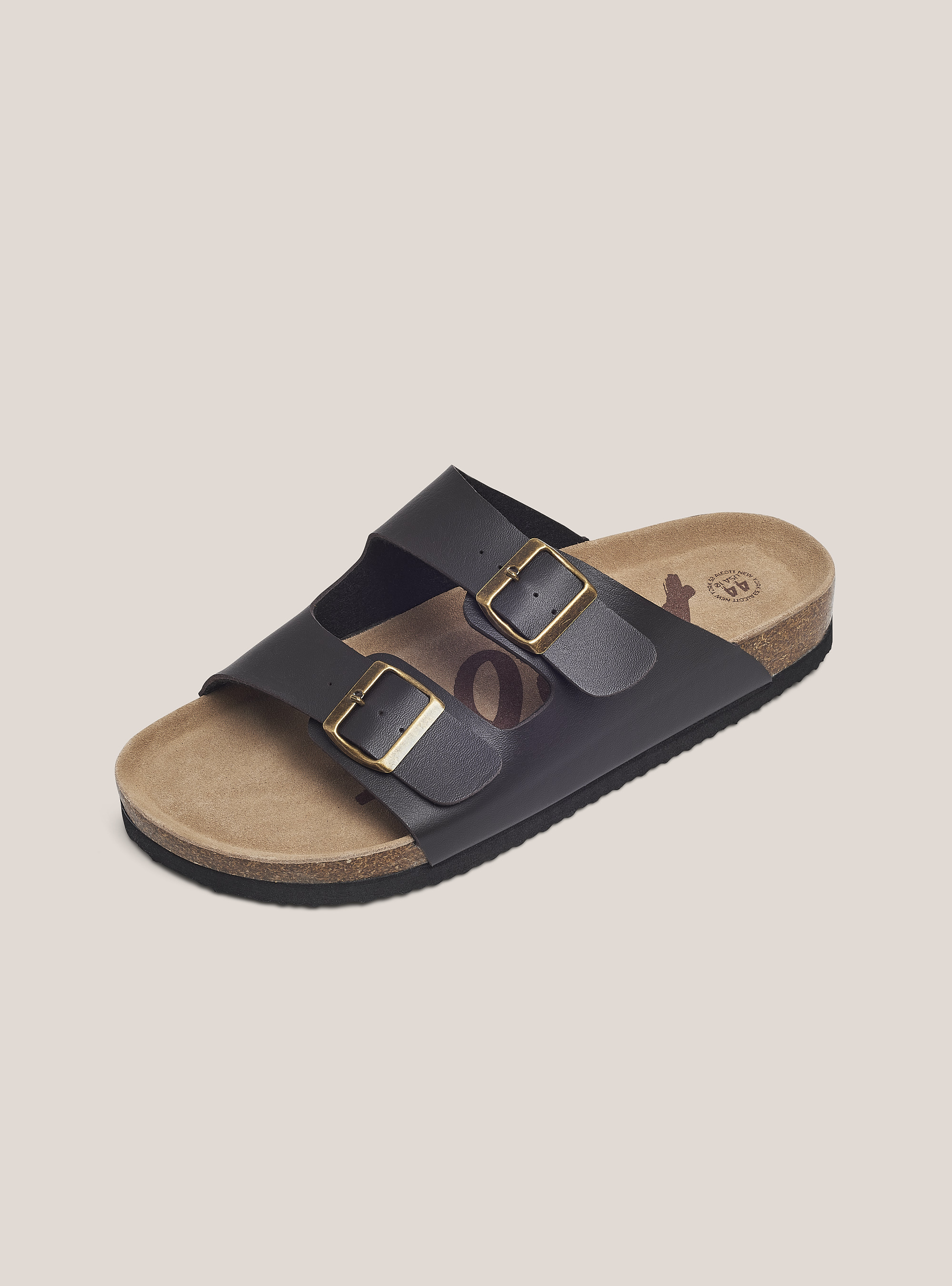 Sandale aus Lederimitat mit Wildledersohle, C510 BROWN