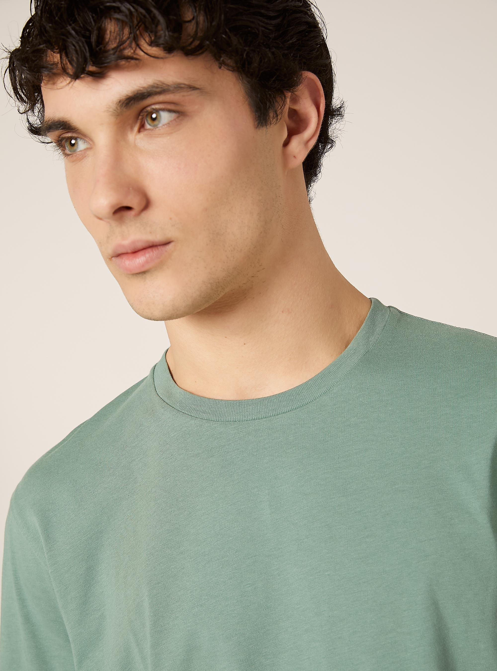 Cotton crew neck t-shirt, KY3 KAKY LIGHT