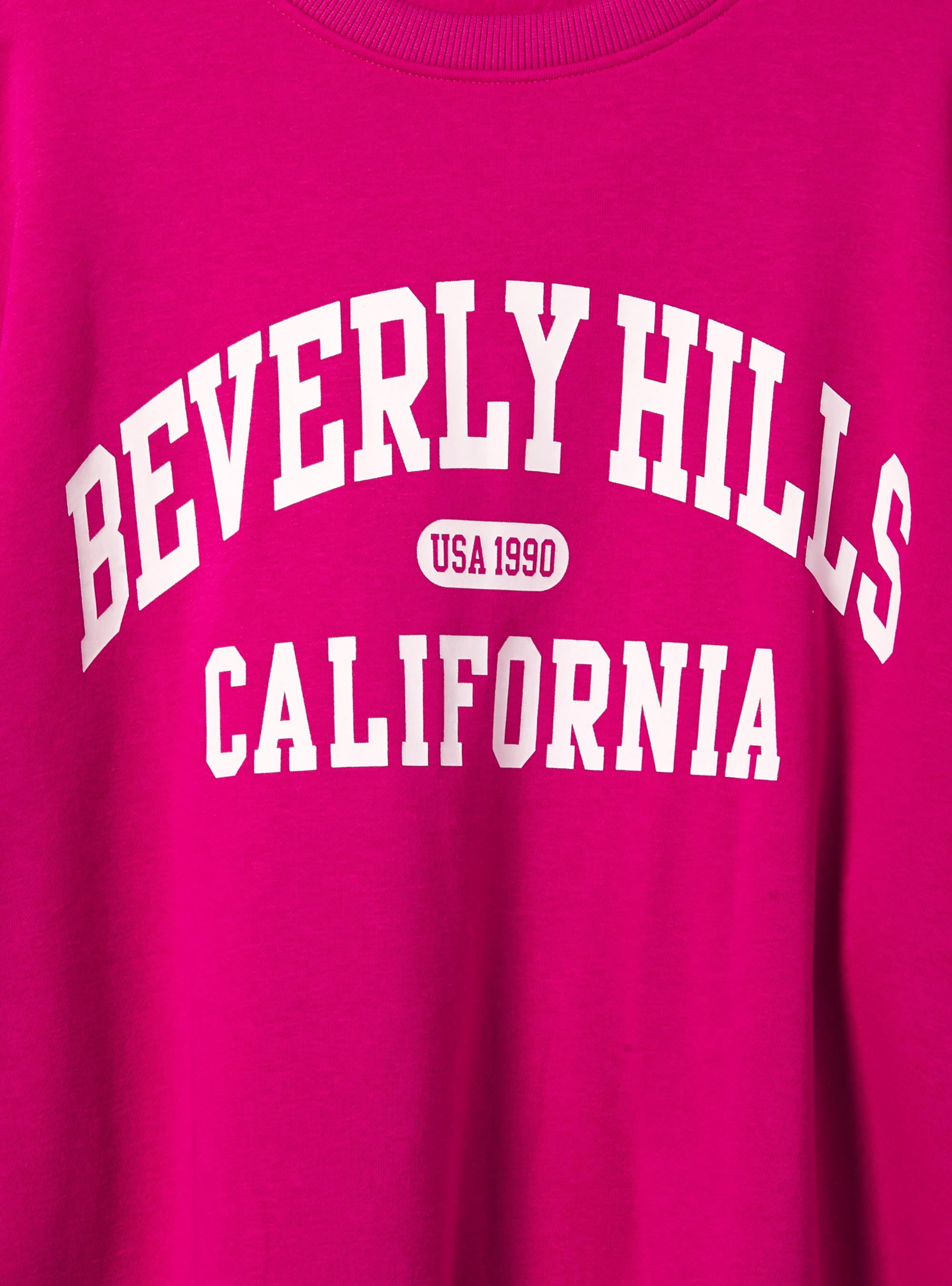 Crewneck college comfort fit sweatshirt, FX3 FUXIA LIGHT