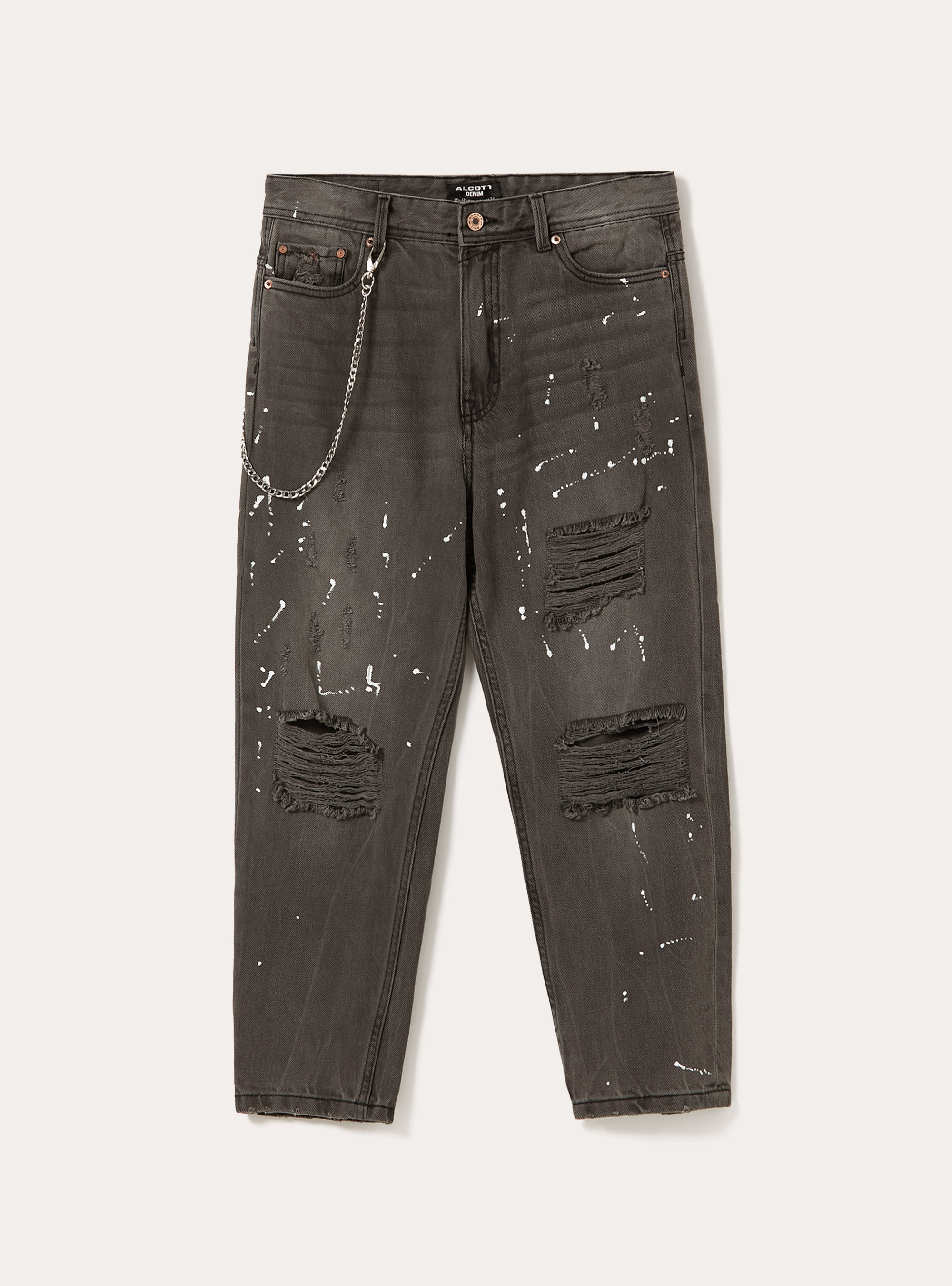 Jeans à coupe décontractée, D000 BLACK