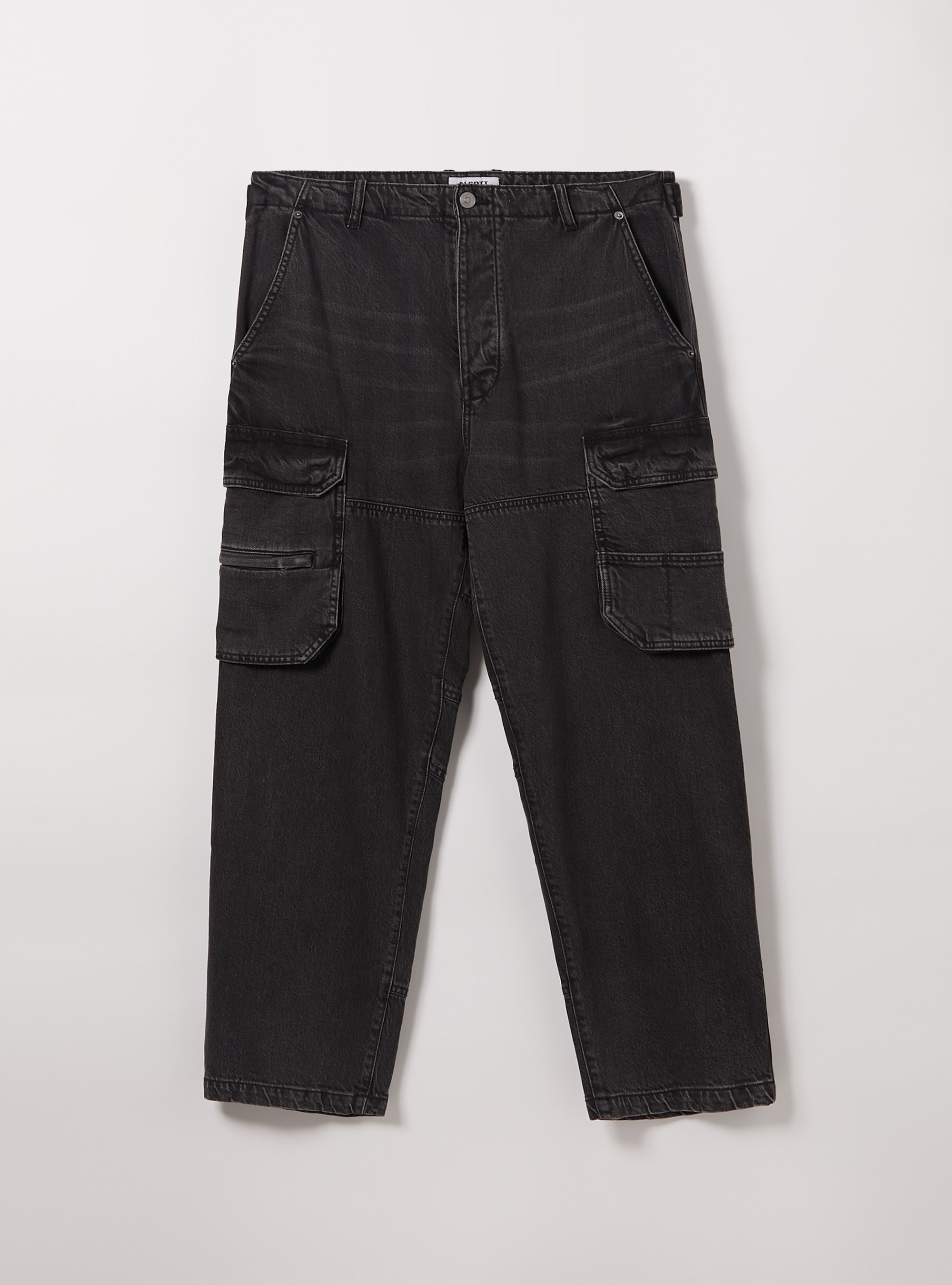 Jeans cargo multipocket relaxed fit, D000 BLACK