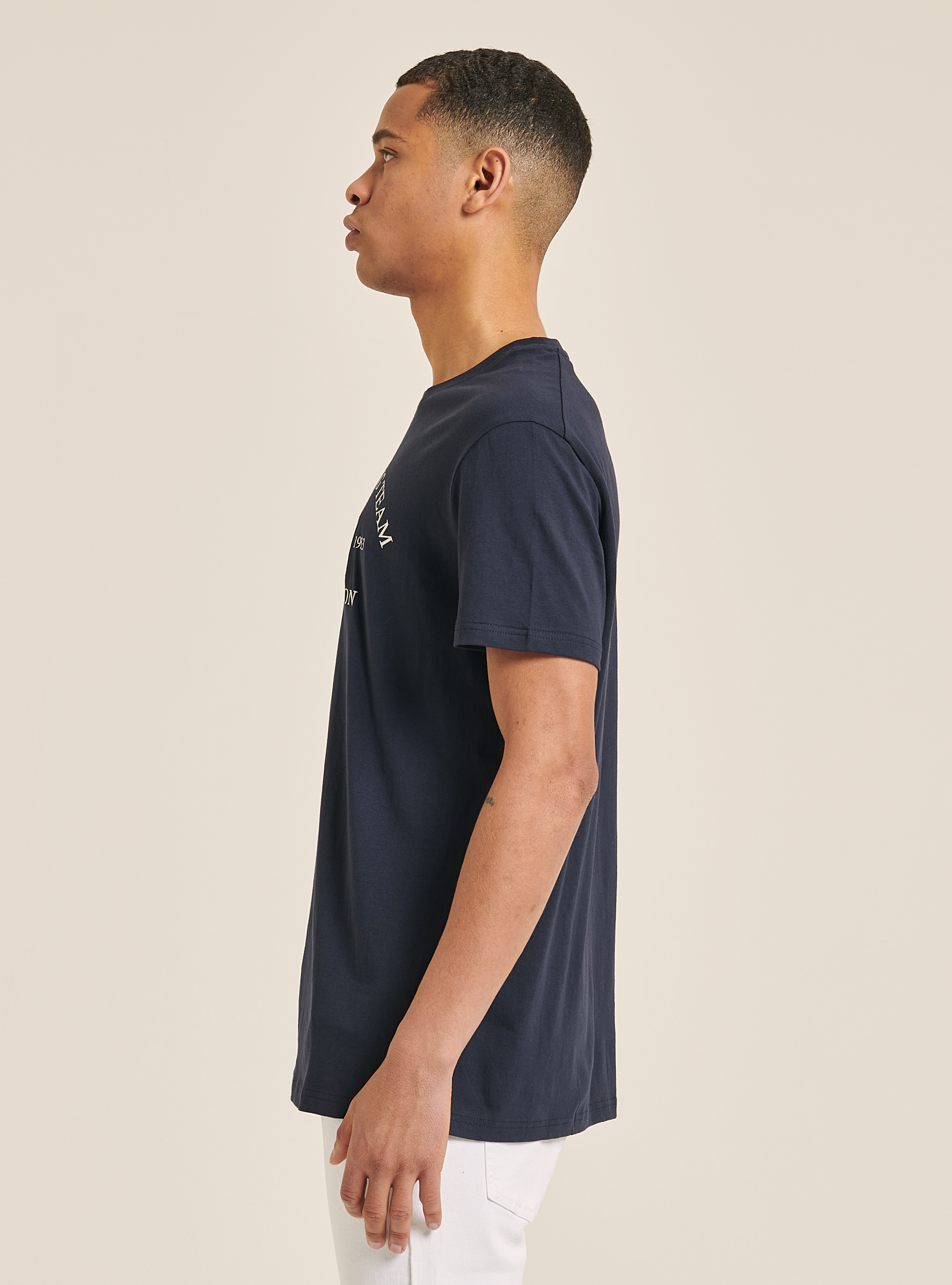 Cotton T-shirt with print, AZUL