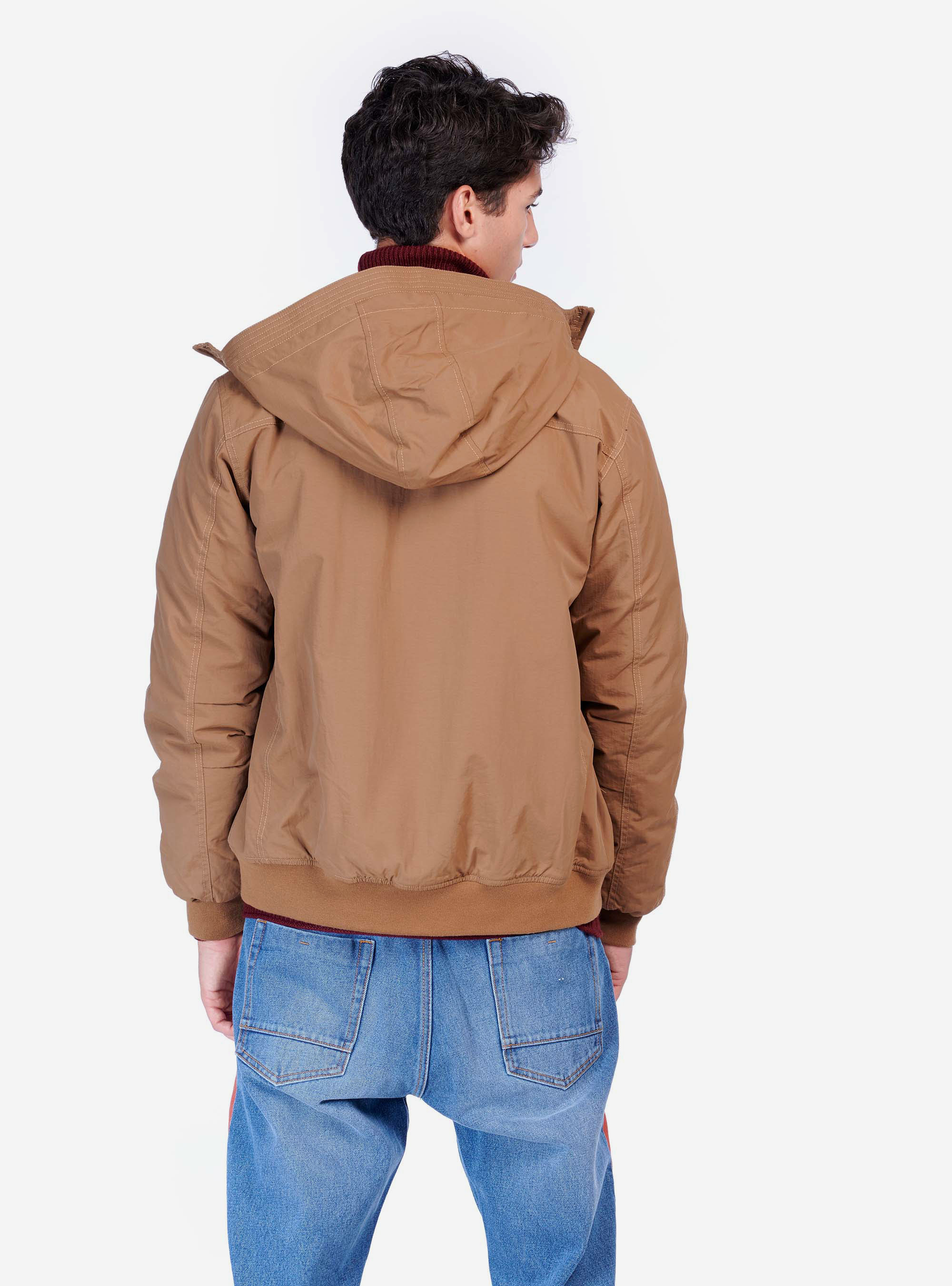 Giubbotto con cappuccio, TABACCO