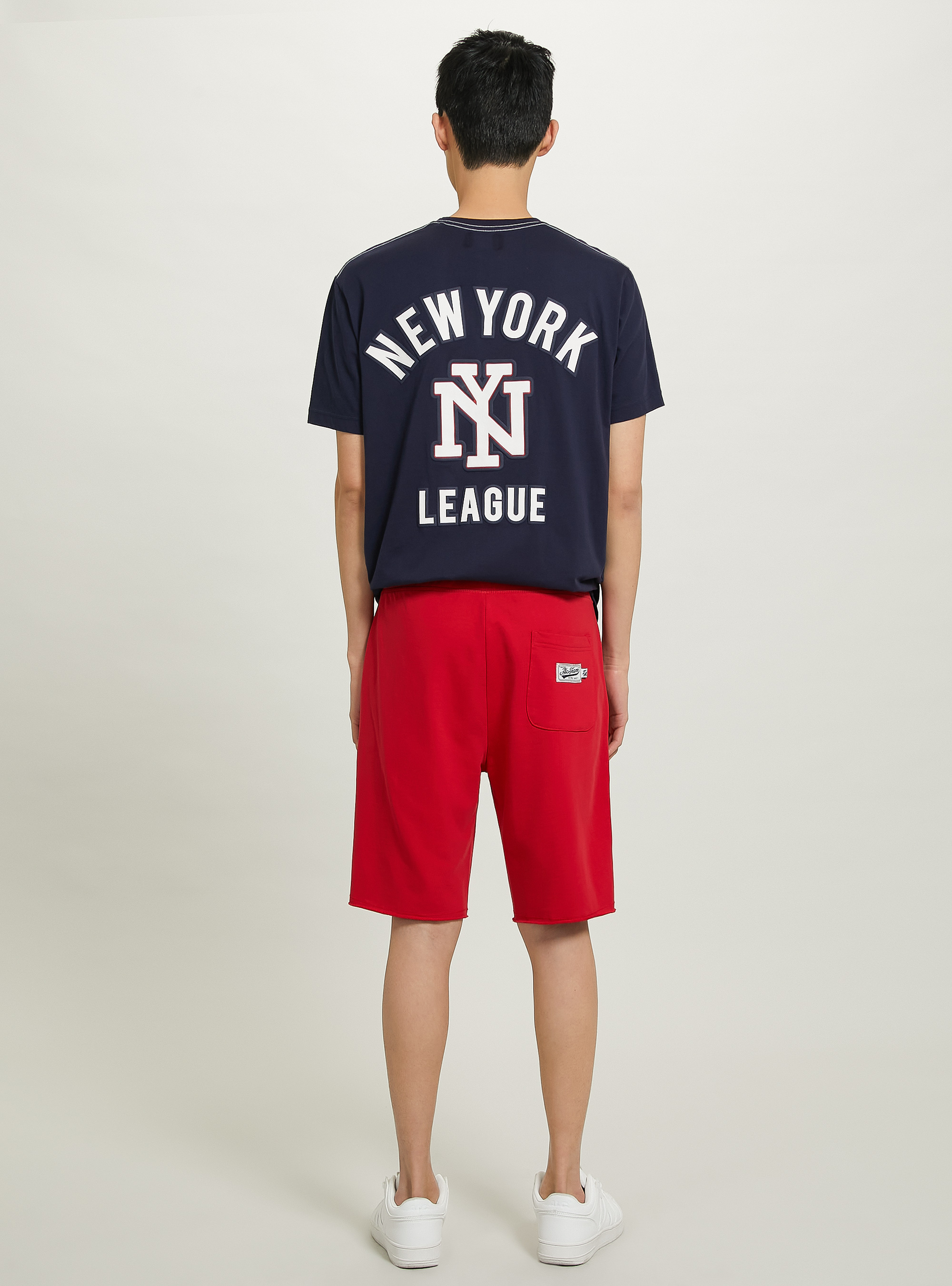 Plush jogger bermuda with patch, C3376 RED