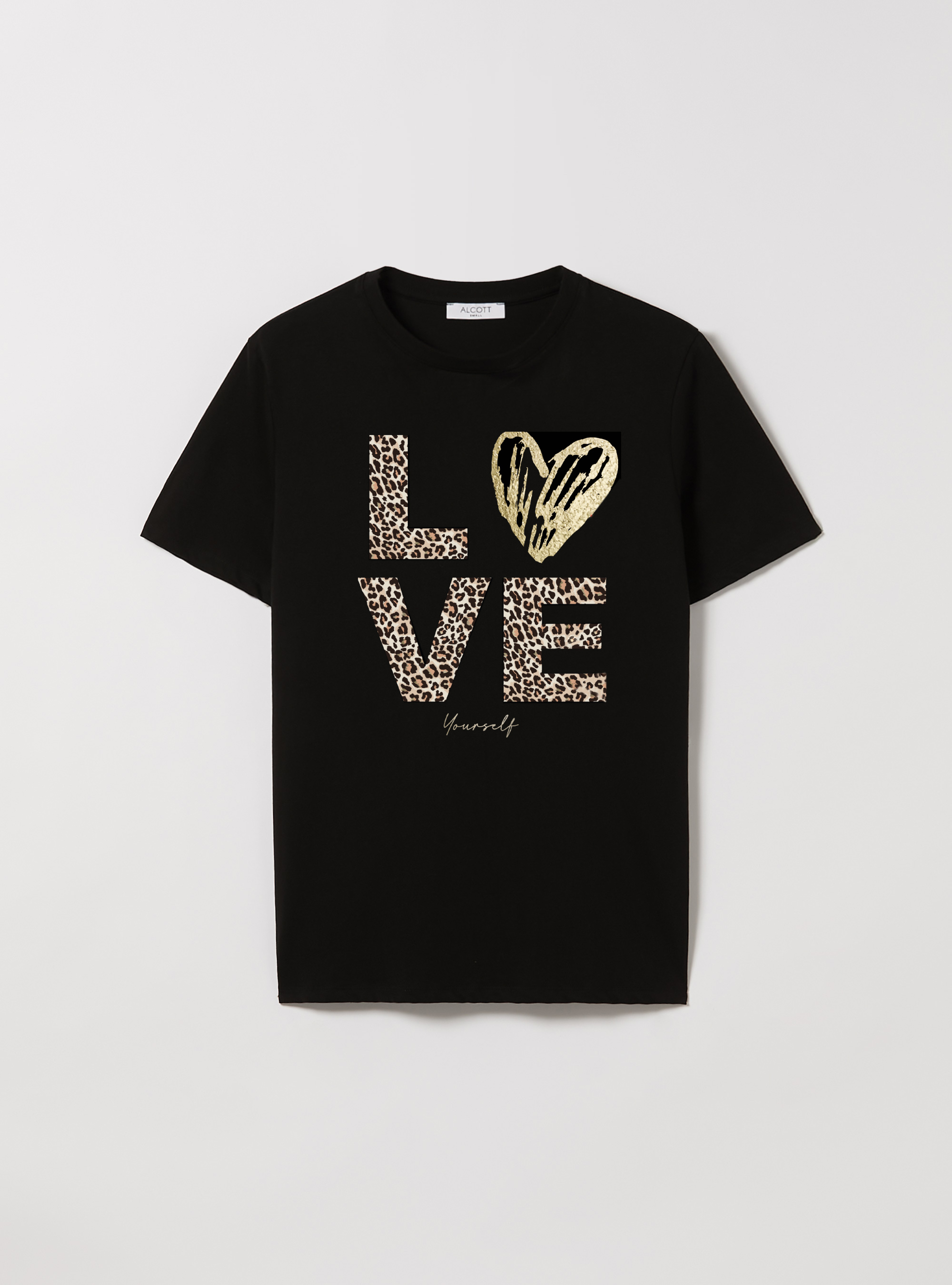 T-Shirt mit Tiermotiv, BK1 BLACK