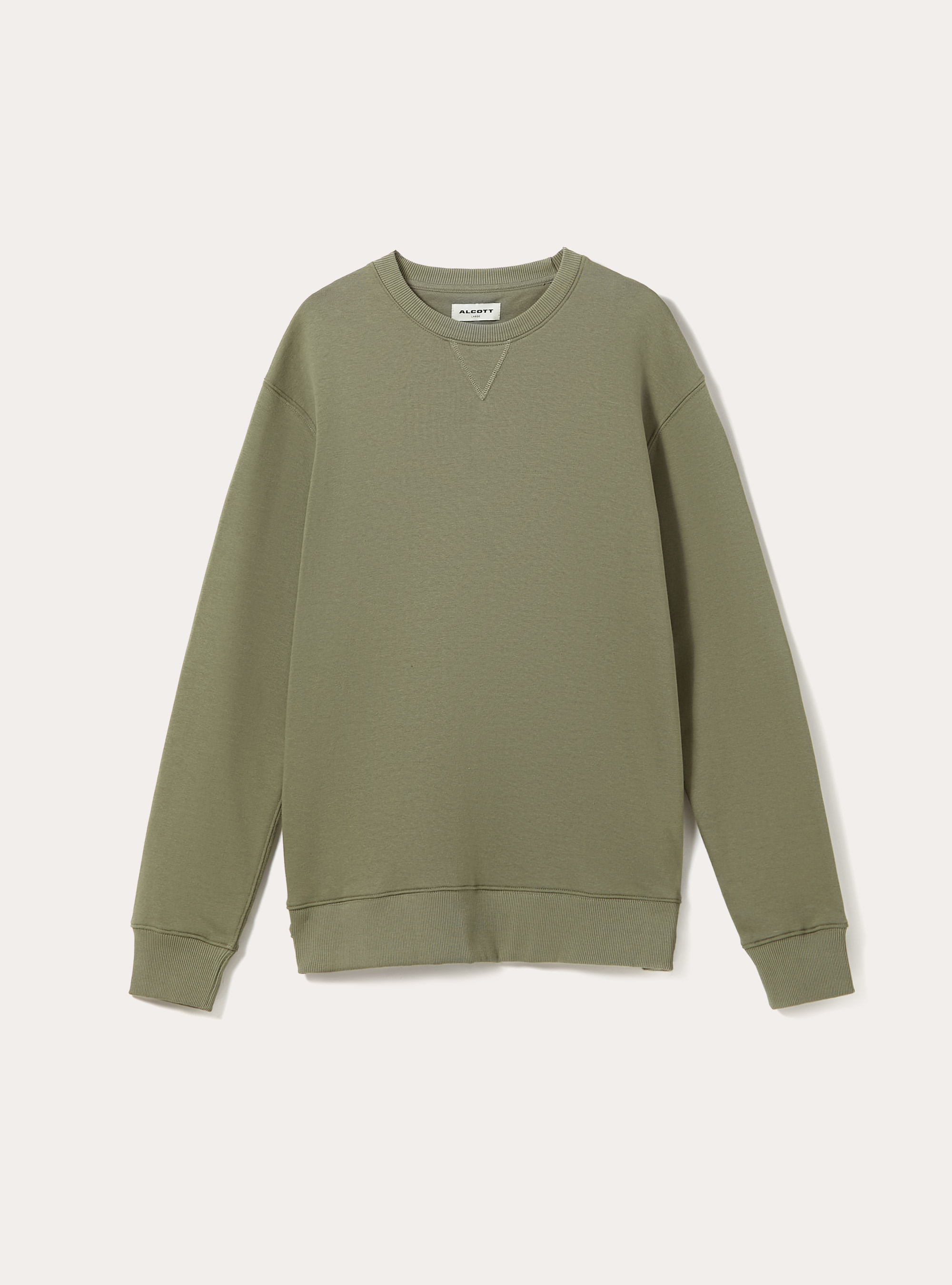 Plain-coloured crew-neck sweatshirt, KY2 KAKY MEDIUM