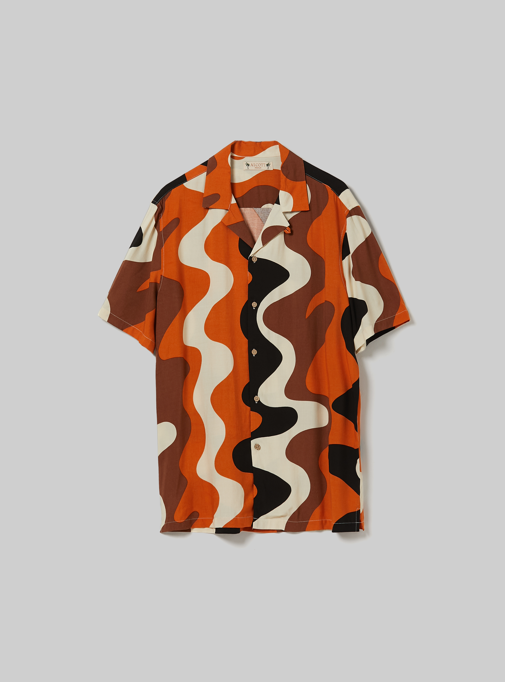 Geometric print shirt, BR2 BROWN MEDIUM