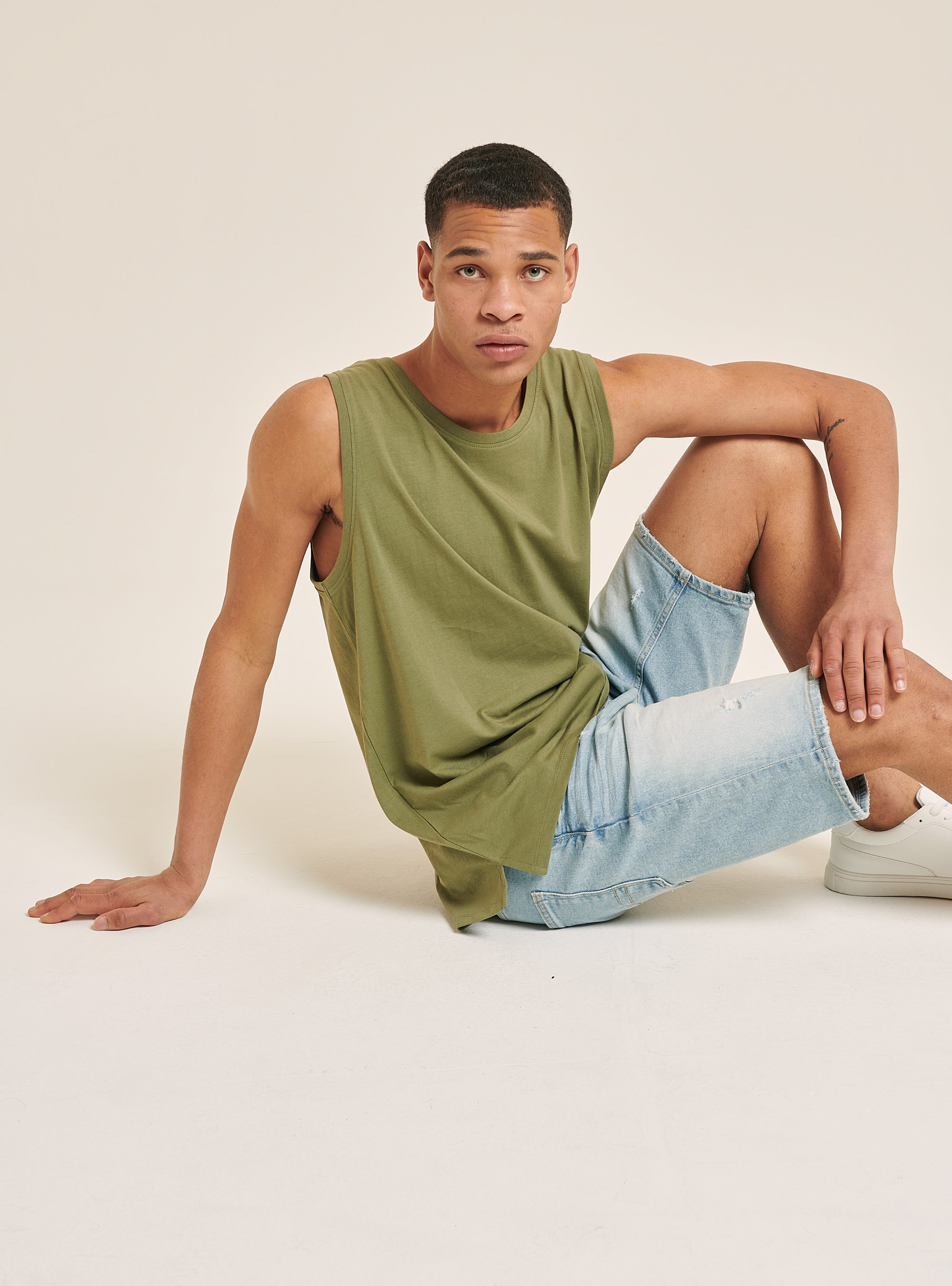 Canotta in cotone tinta unita, C0606 KAKY