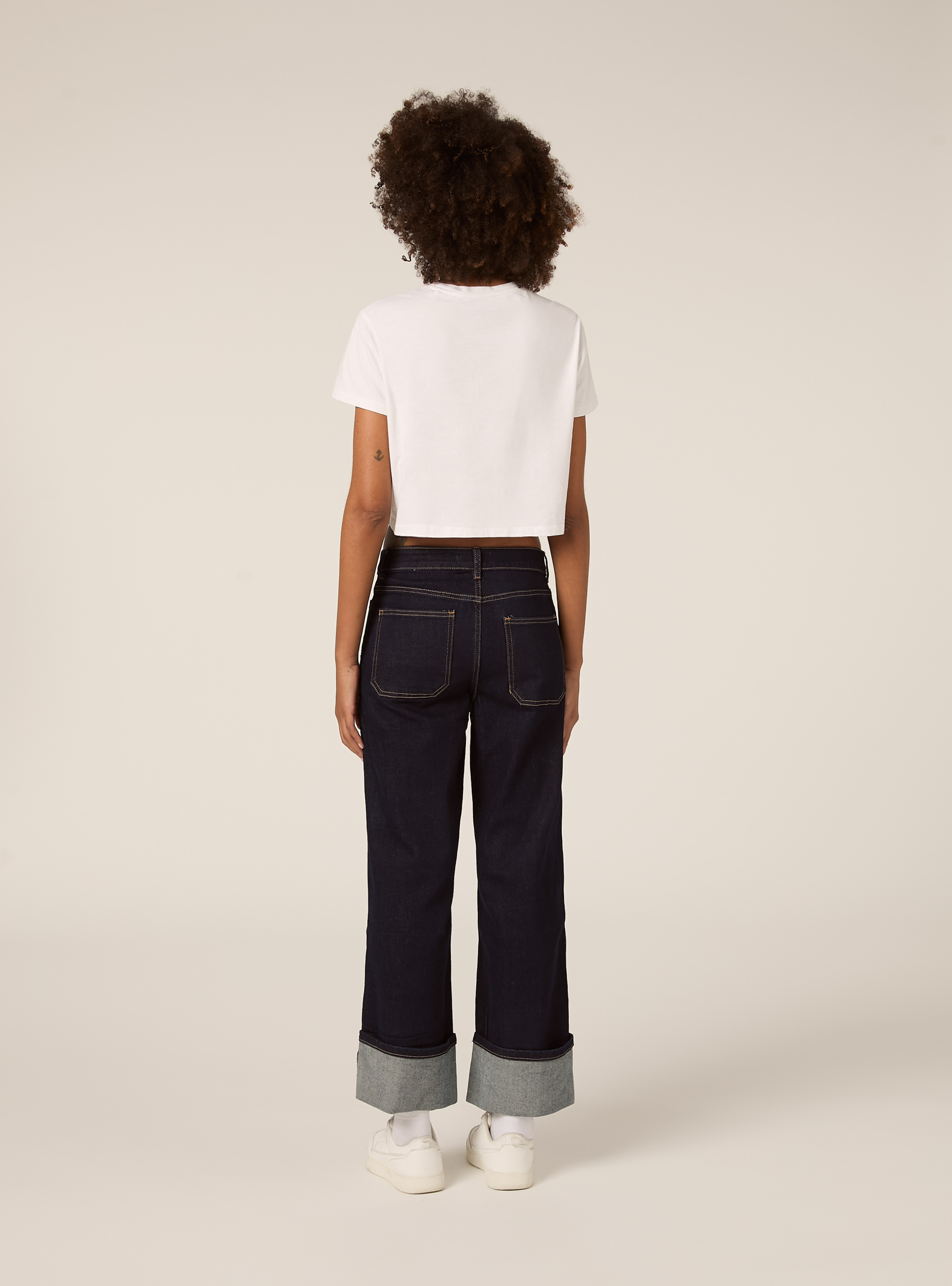 Jeans slim con risvolto al fondo, D001 DEEP BLUE