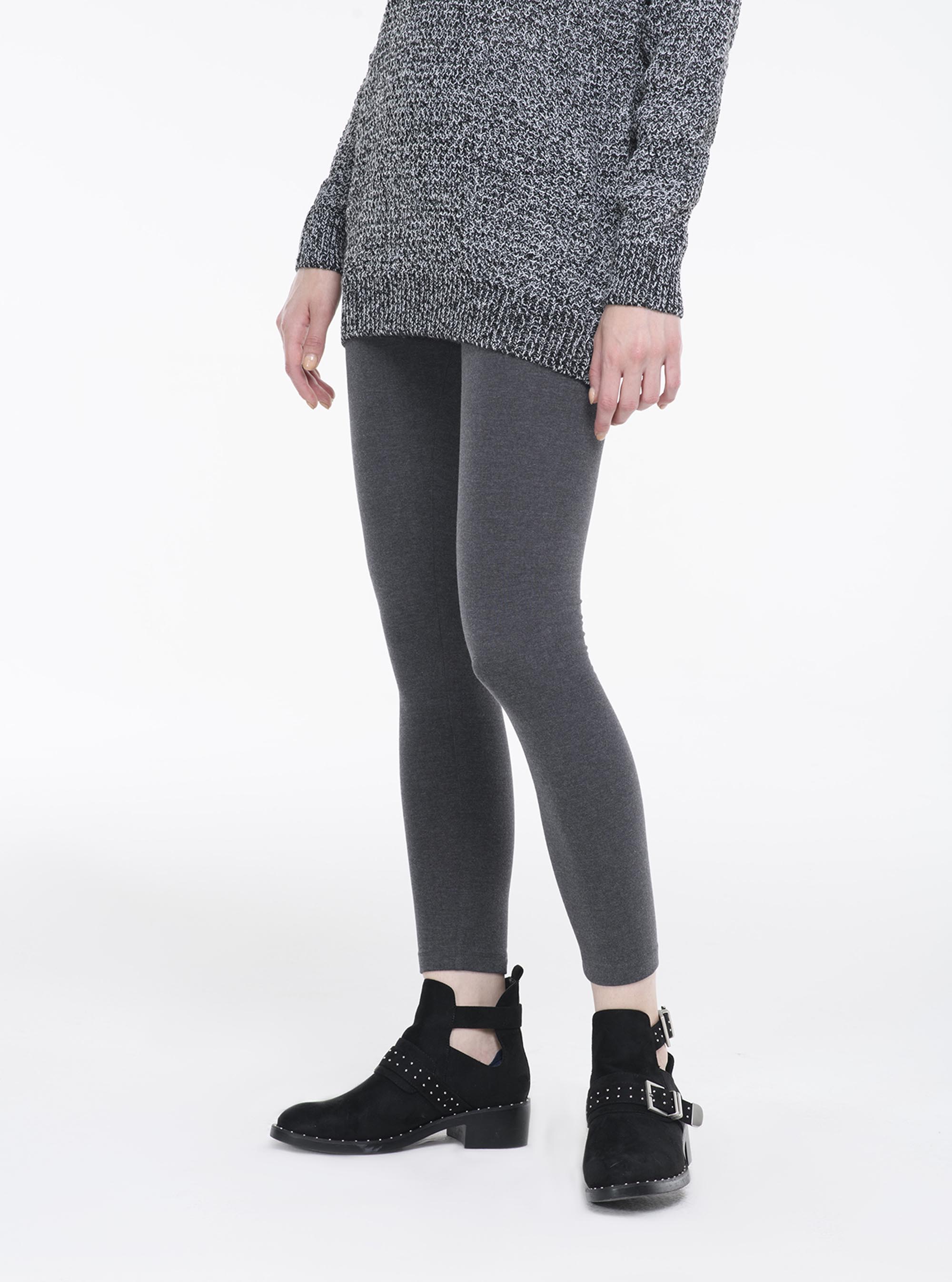 Leggings elasticizzati, GRIGIO MELANGE