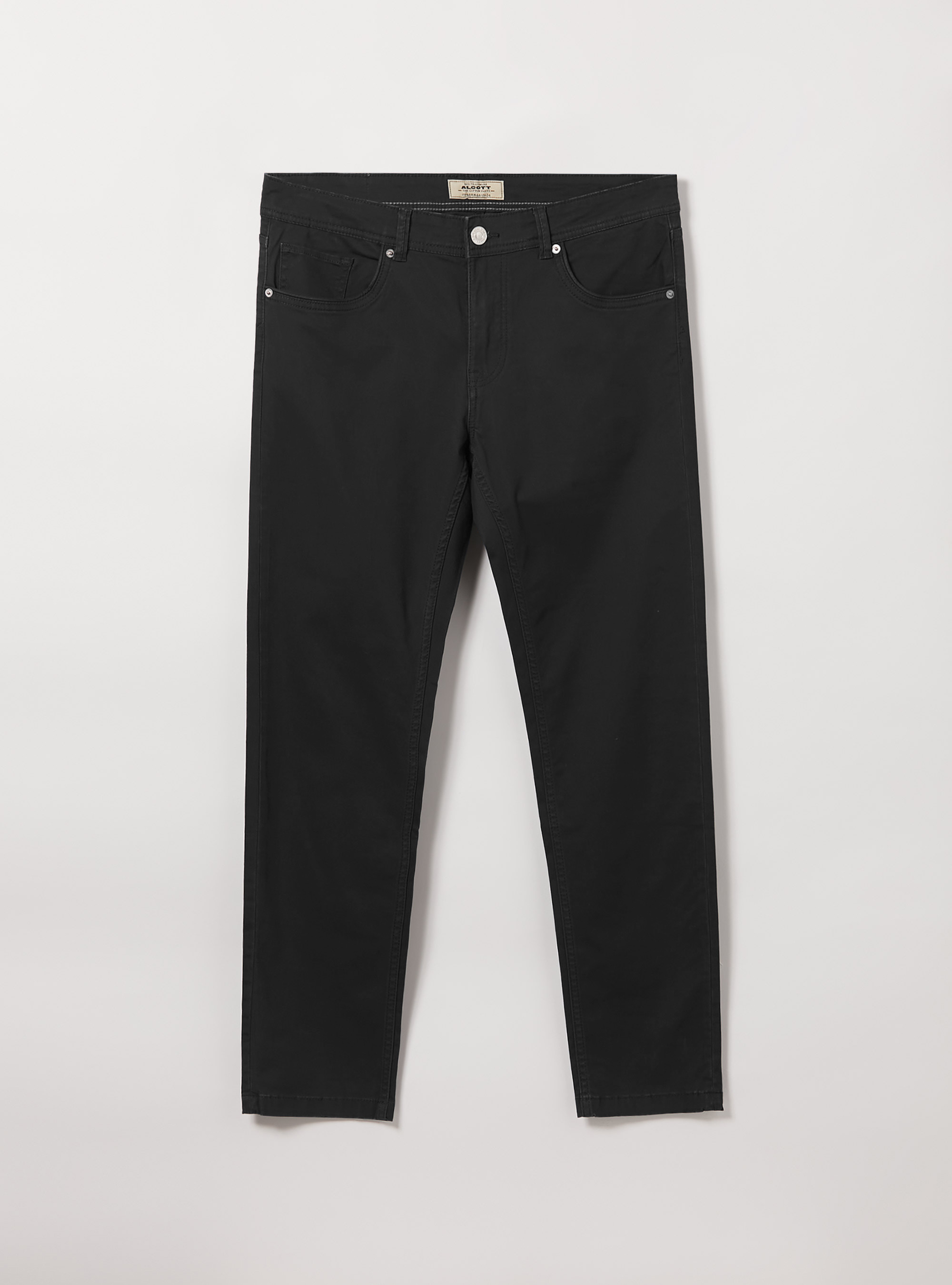 Pantaloni skinny fit in cotone, BK1 BLACK