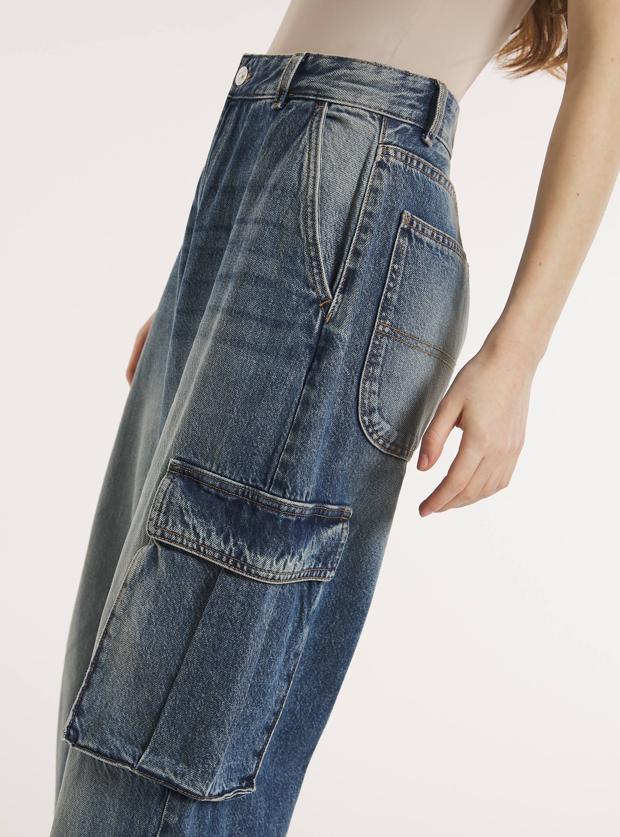 Cargo skater jeans relaxed fit, D005 LIGHT BLUE