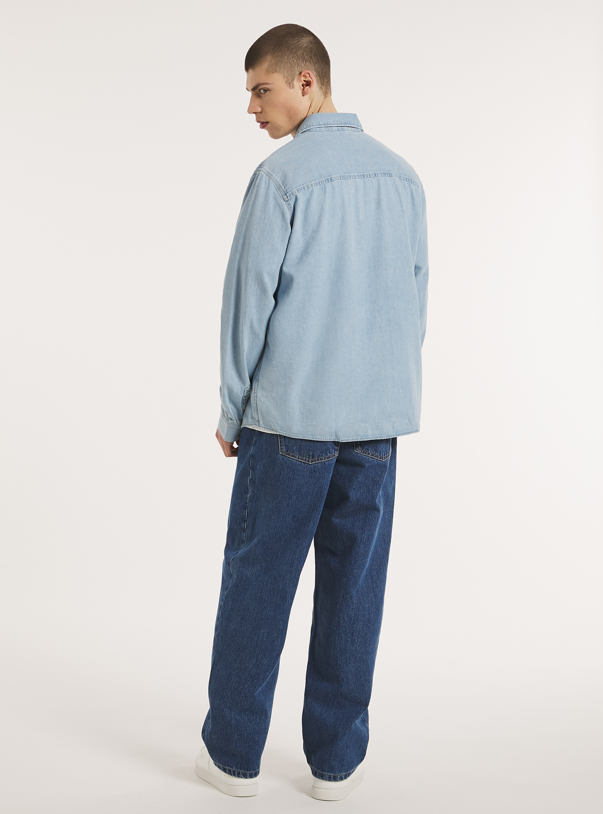 Camisa vaquera, D008 SUPER LIGHT BLUE