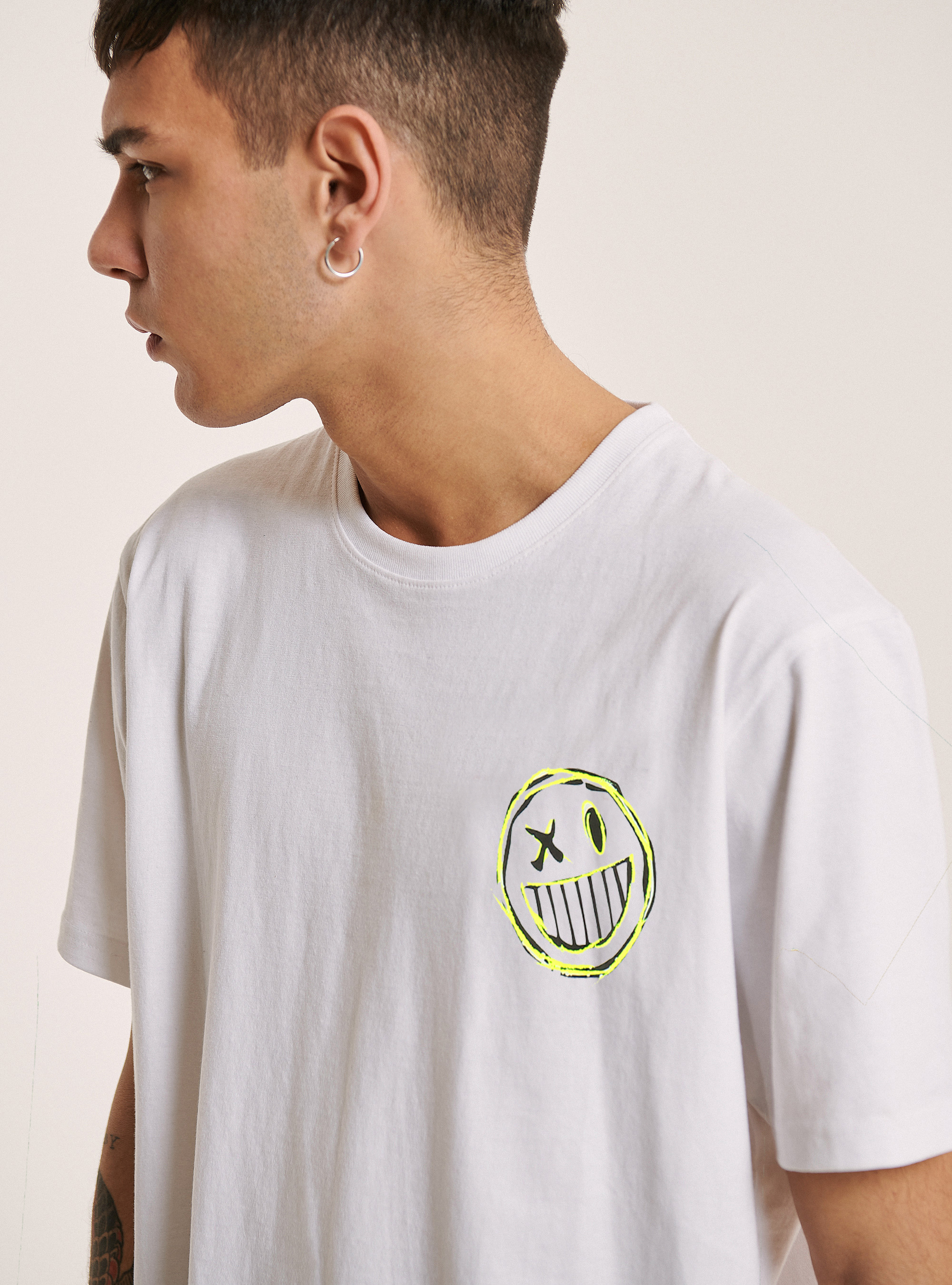 Camiseta con estampado Smile Collection, WH2 WHITE