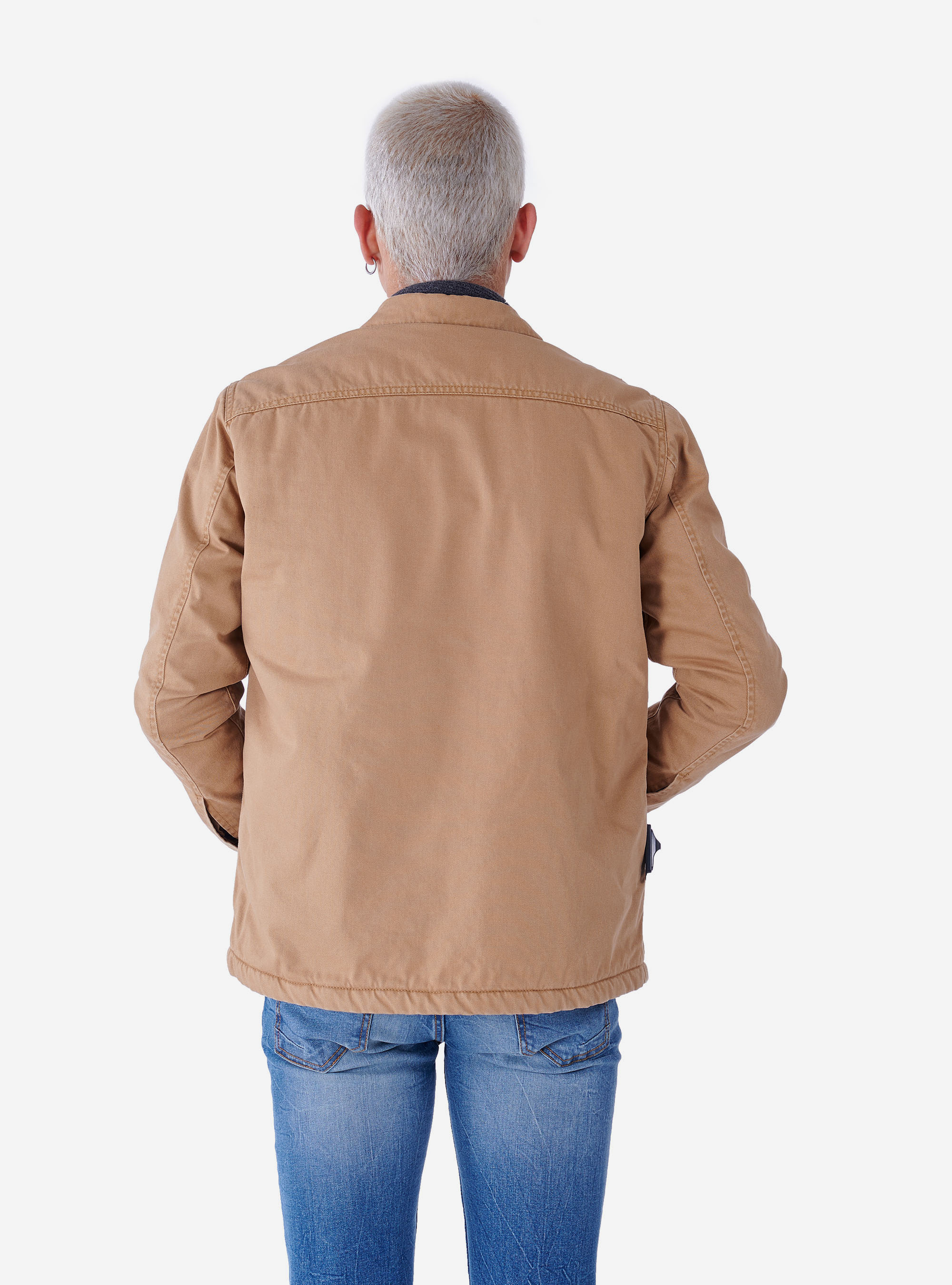FAKE LAMBSKIN JACKET, C550 TOBACCO