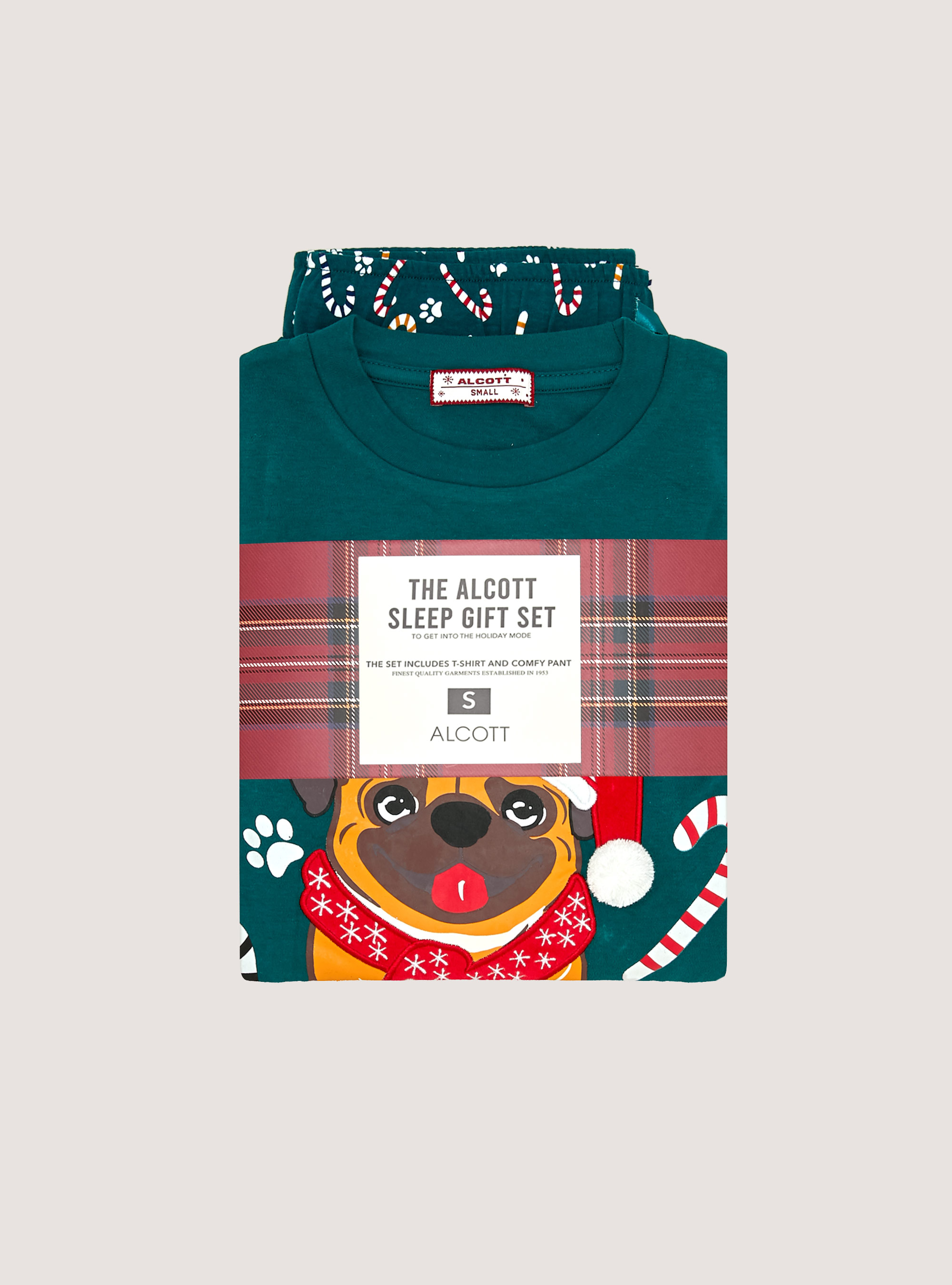 Pigiama con pantaloni stmpa all over, GN1 GREEN DARK