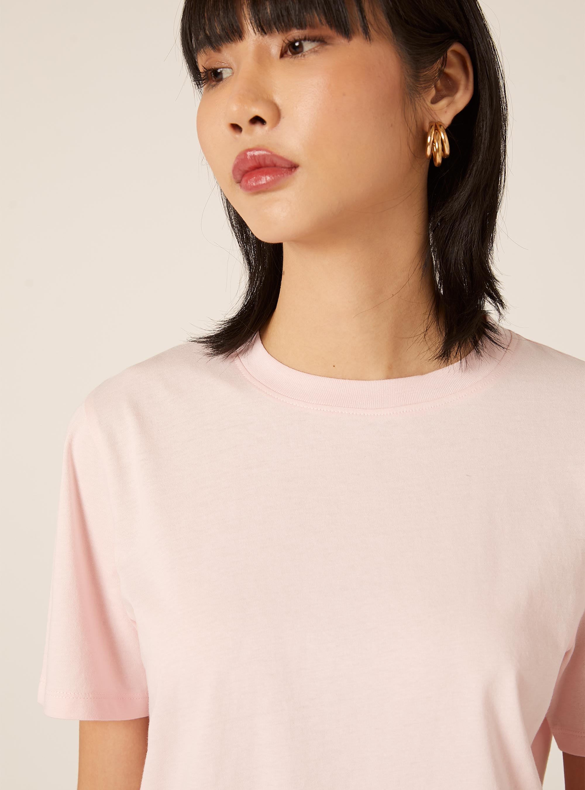 Cotton crew neck T-shirt, PK3 PINK LIGHT